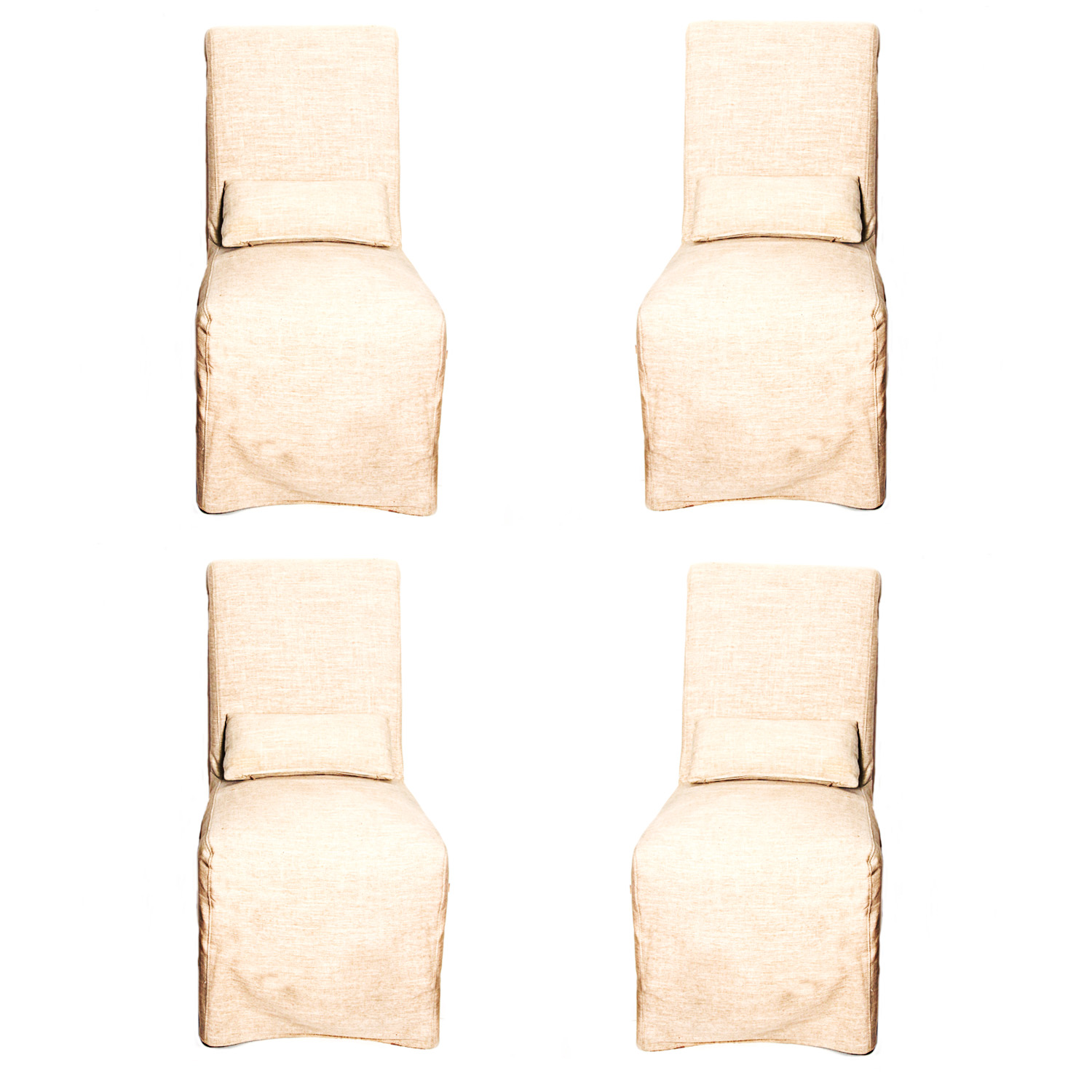 Set of Four Cushioned Dining Chairs