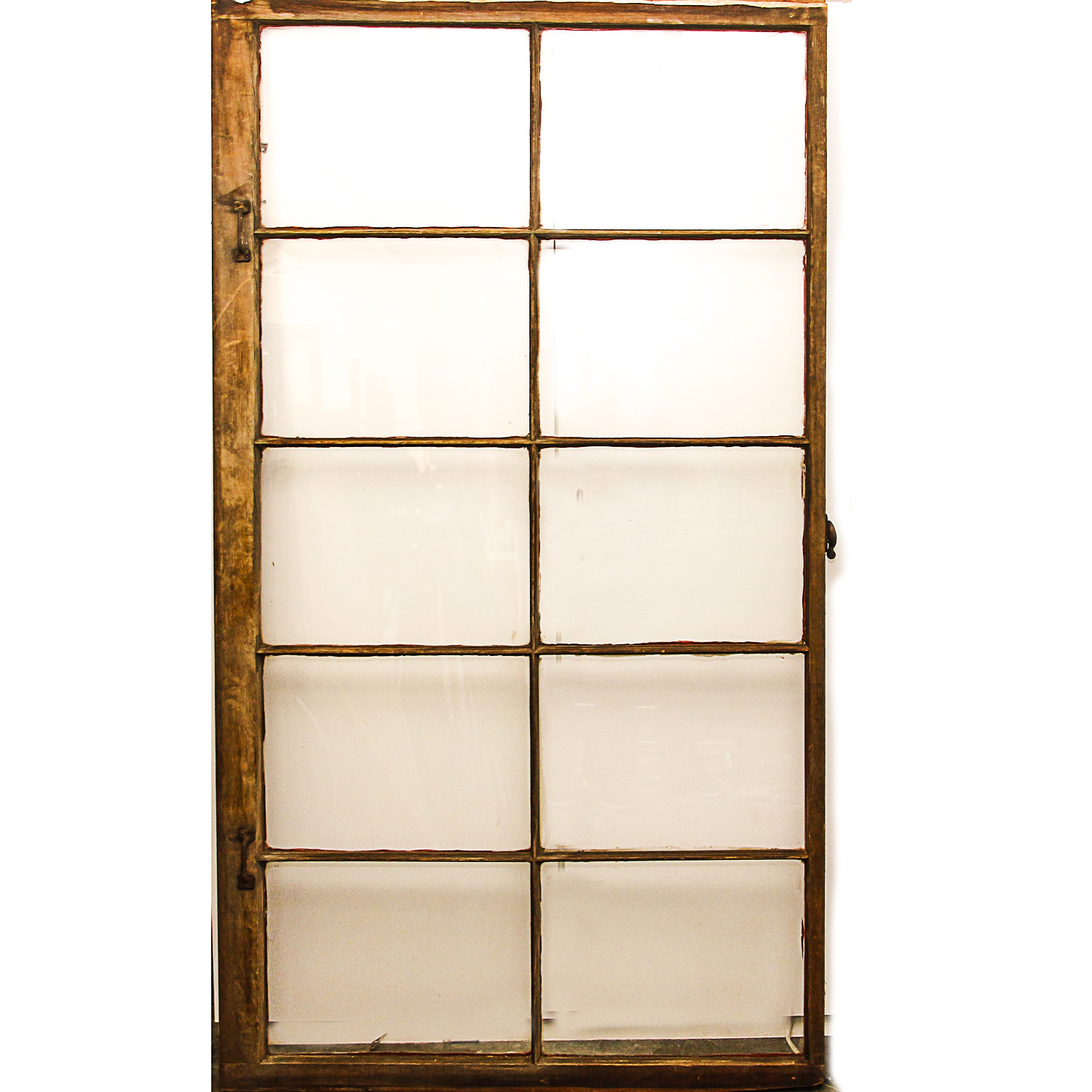 Antique Wooden Framed Glass Window Pane