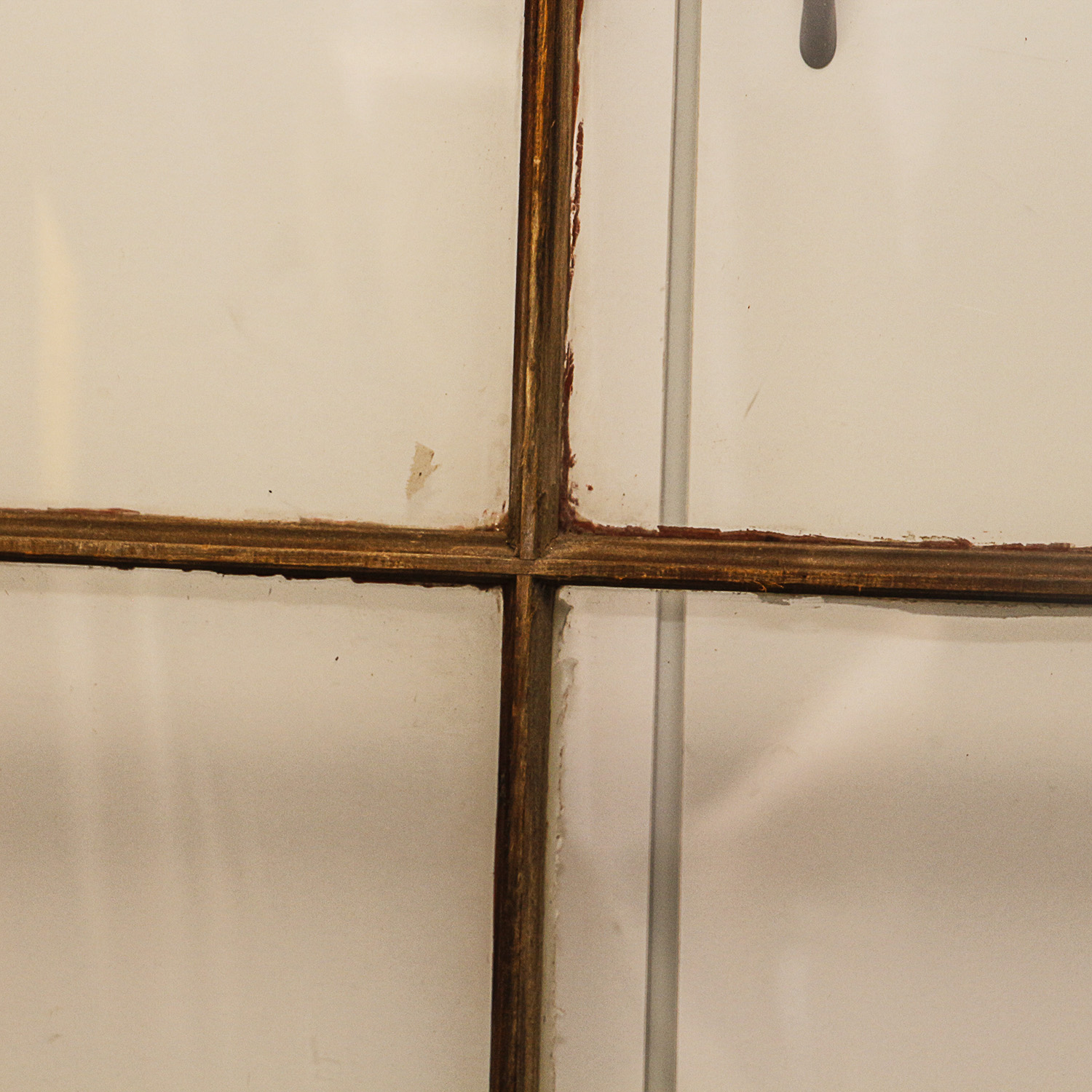 Antique Wooden Framed Glass Window Pane