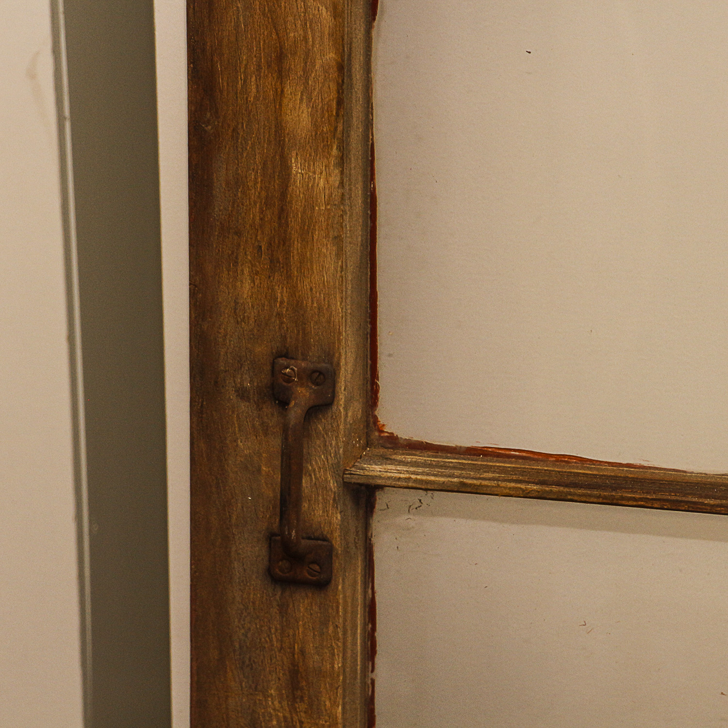 Antique Wooden Framed Glass Window Pane