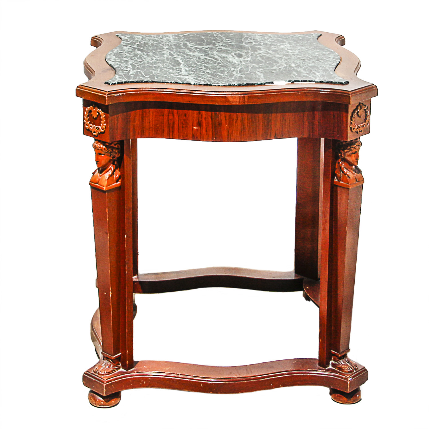 Vintage Regency Style Marble Top Side Table