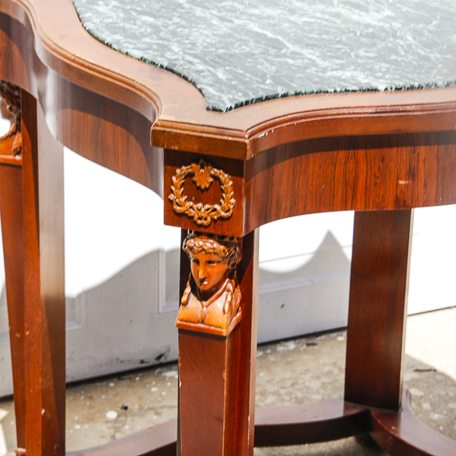 Vintage Regency Style Marble Top Side Table