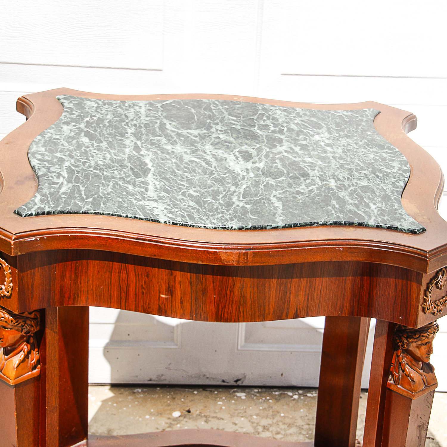 Vintage Regency Style Marble Top Side Table