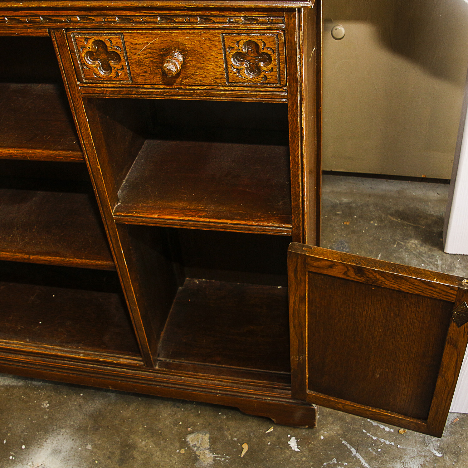 Vintage Wooden Cabinet and Bookshelf by Old Charm Furniture