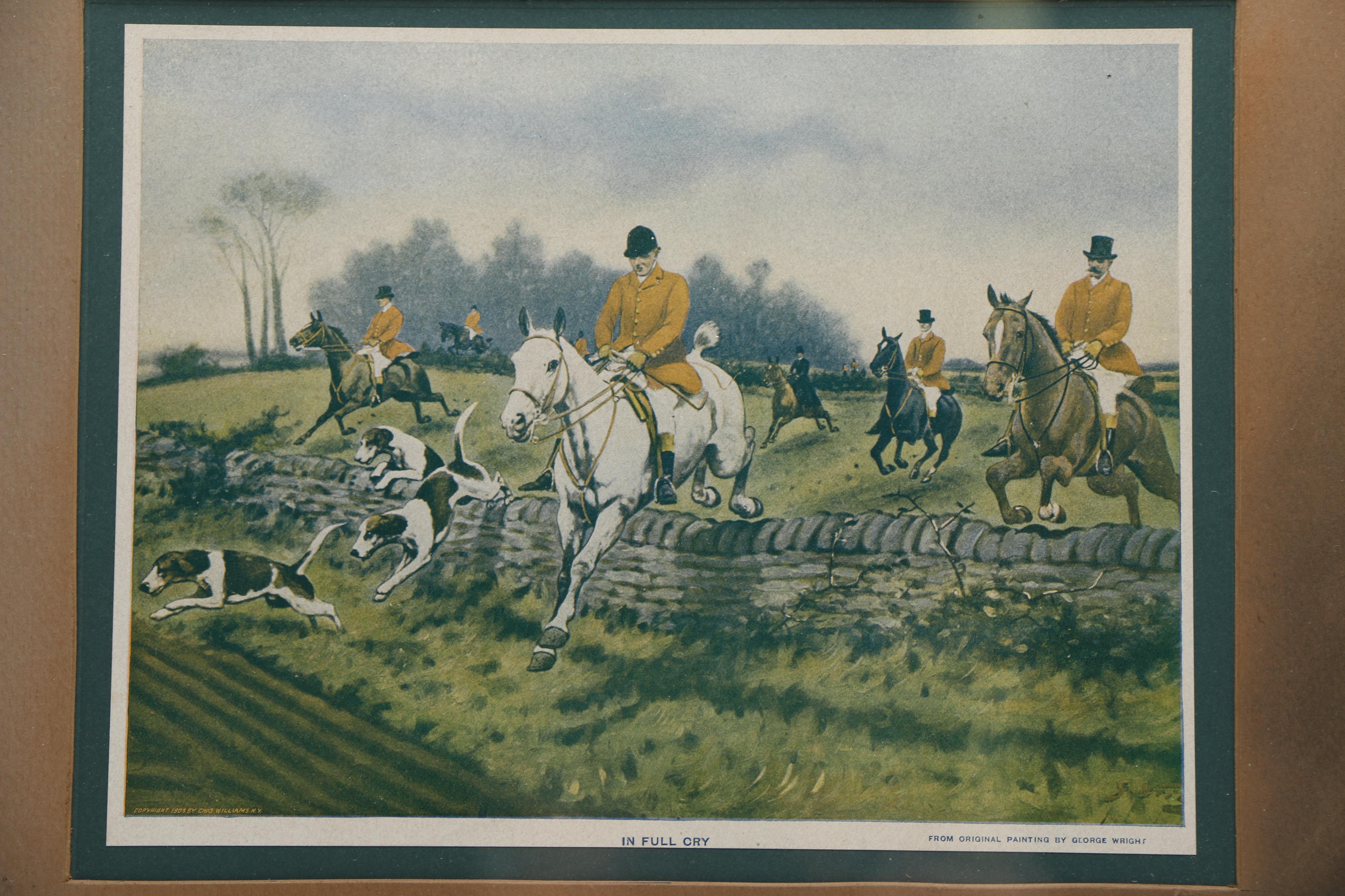 George Wright Offset Lithograph "In Full Cry"