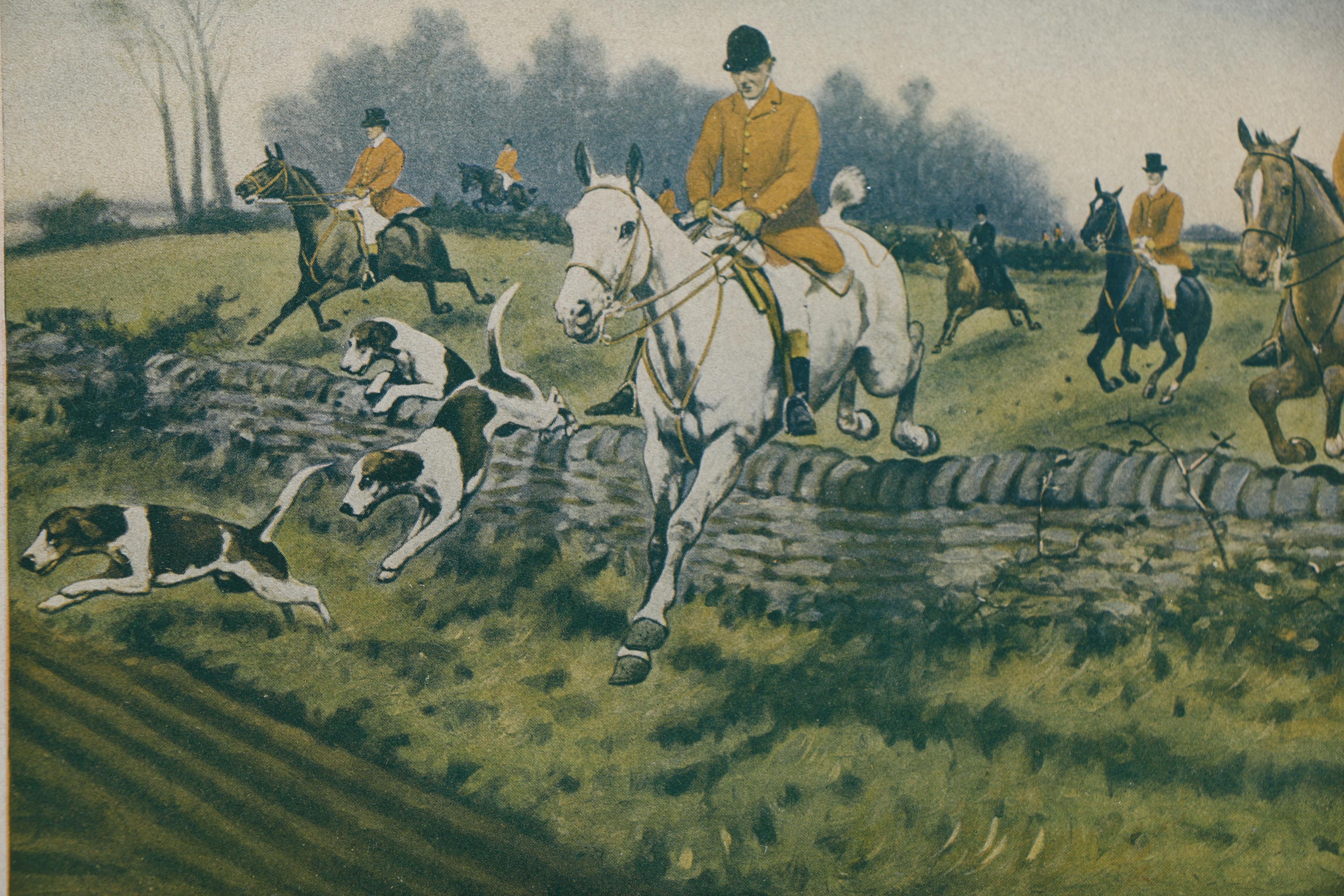 George Wright Offset Lithograph "In Full Cry"