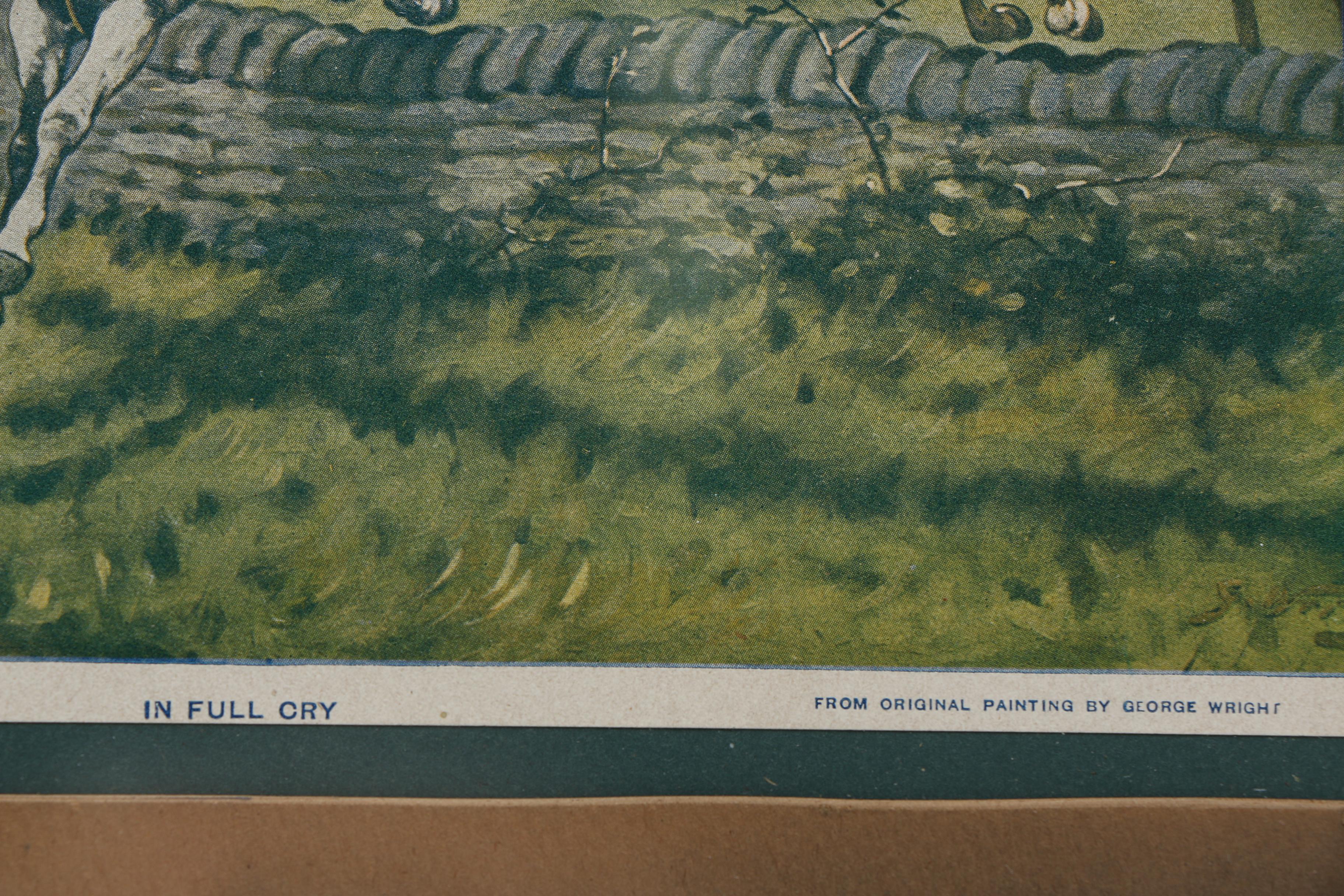 George Wright Offset Lithograph "In Full Cry"