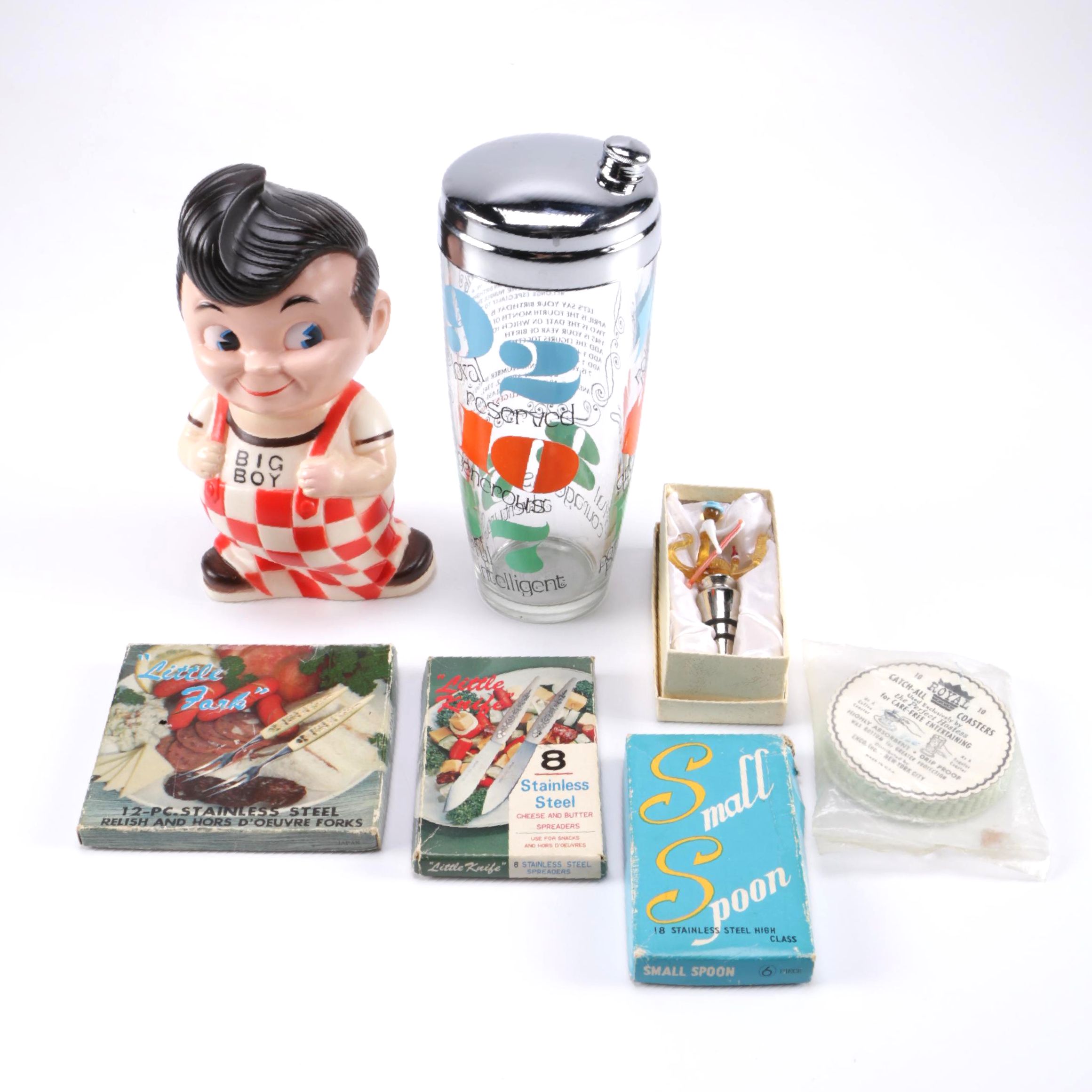 Vintage Barware and Souvenirs Featuring "Big Boy" Coin Bank