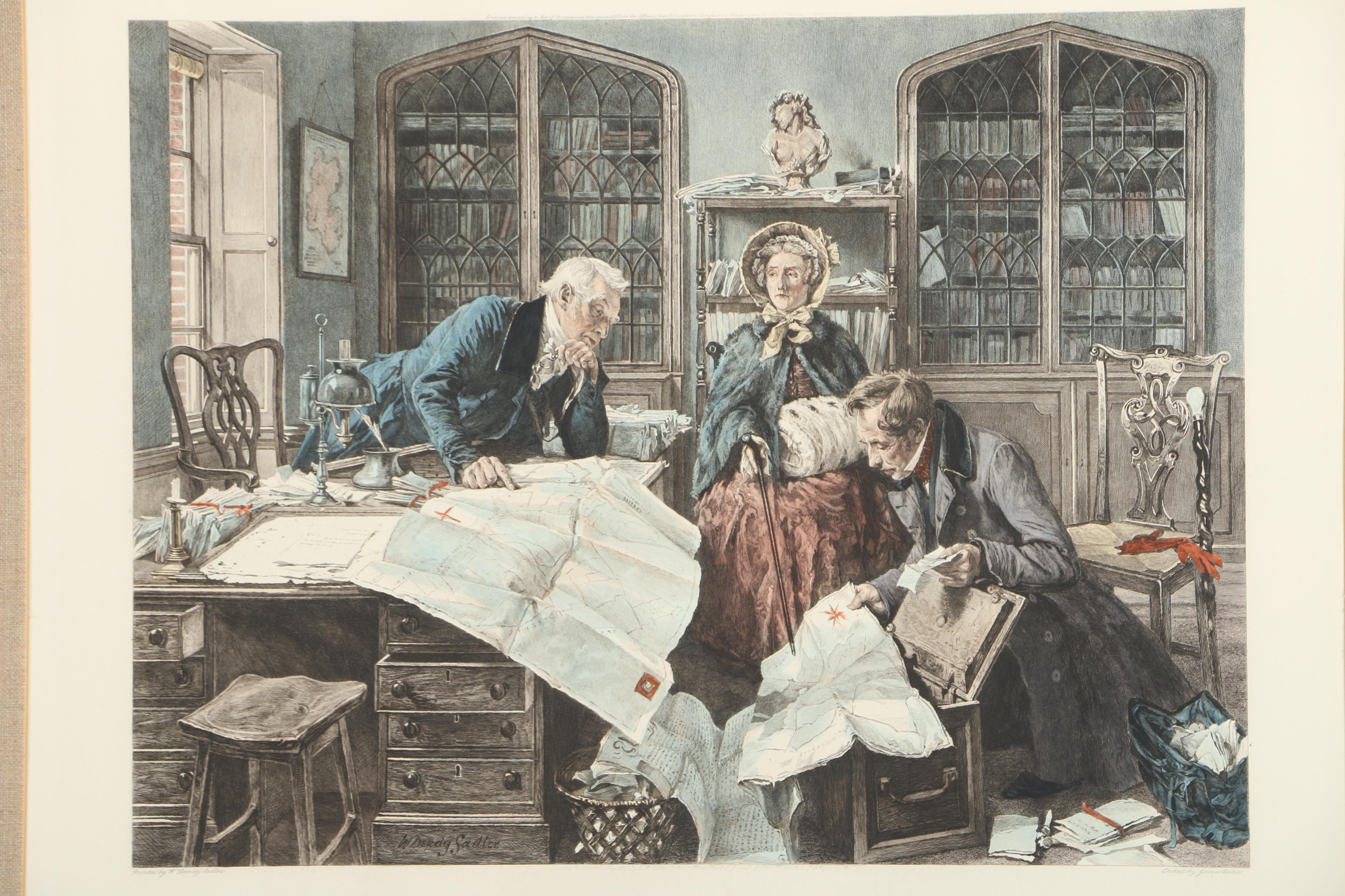 James Dobie Hand-Colored Etching After Walter Dendy Sadler's "The Right Of Way"