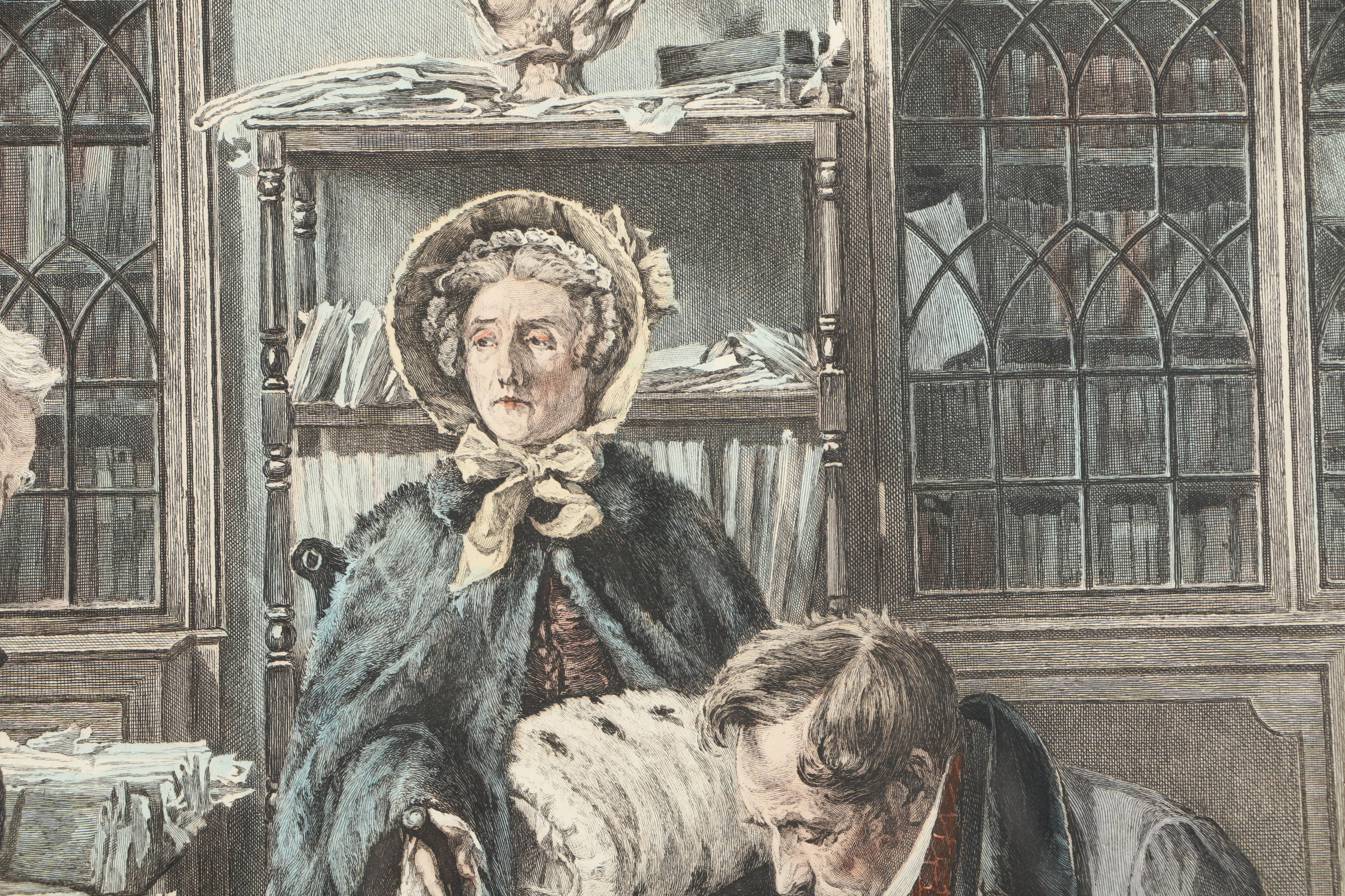 James Dobie Hand-Colored Etching After Walter Dendy Sadler's "The Right Of Way"