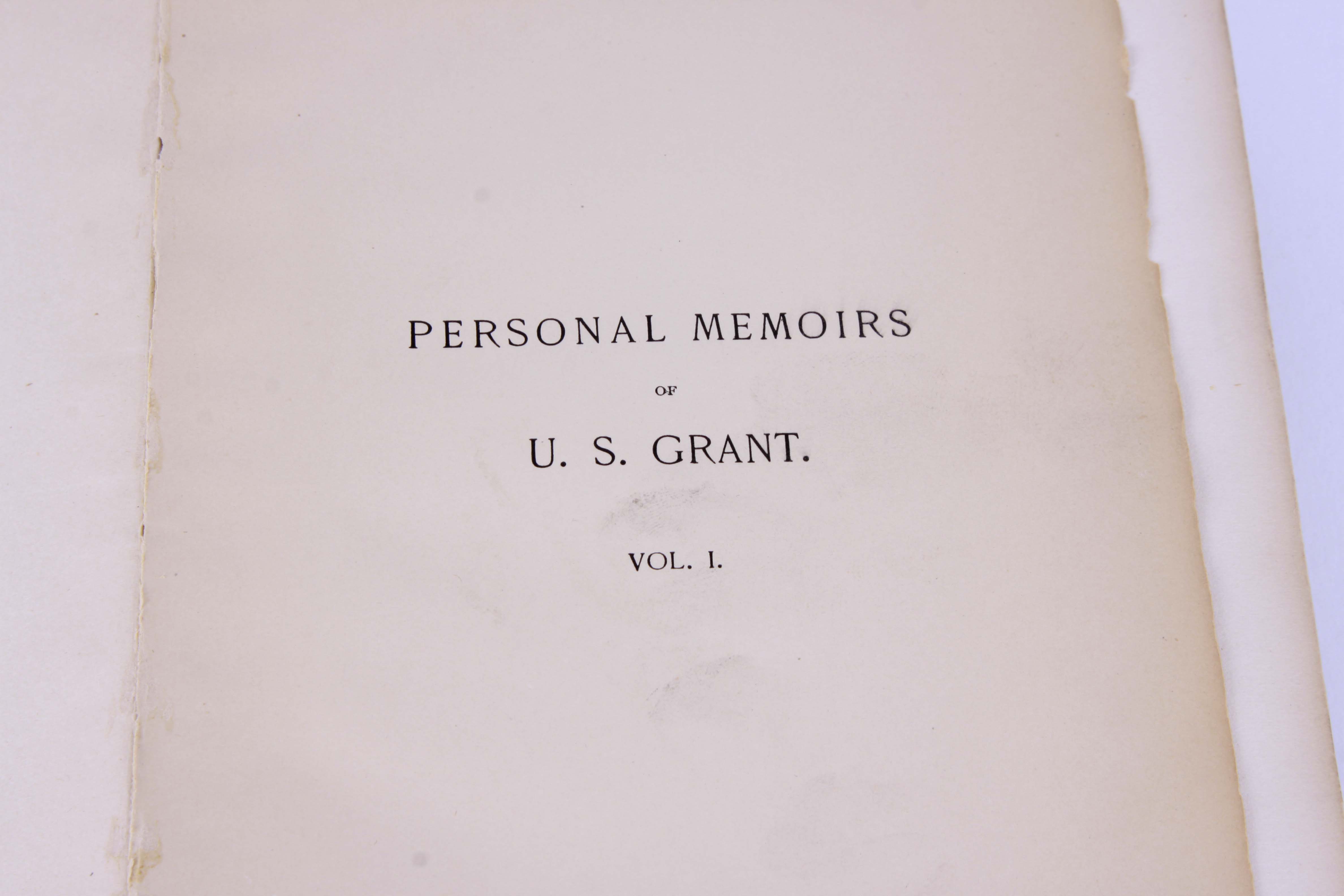 Antique "Personal Memoirs of U.S. Grant" Vol. I and II