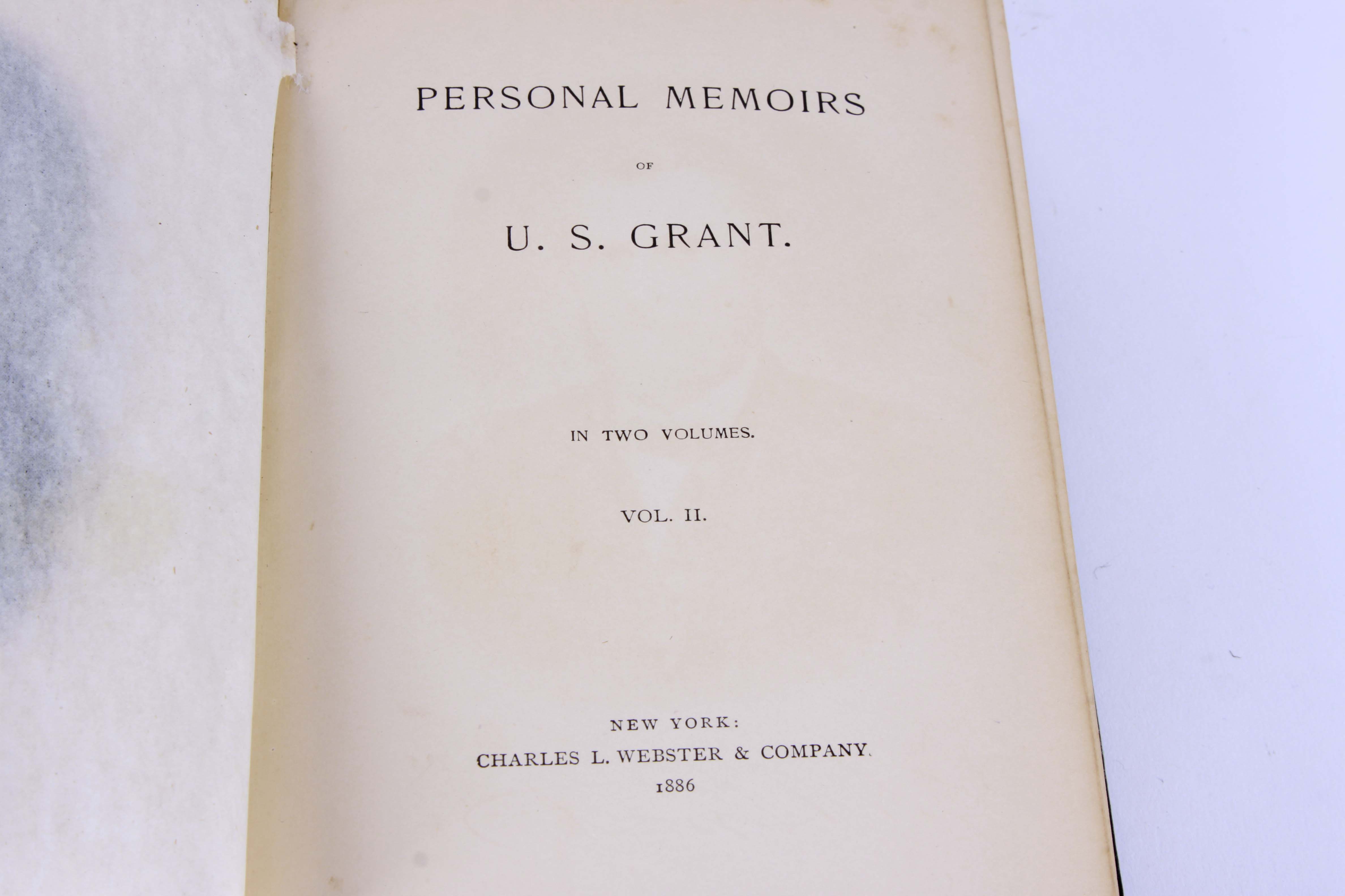 Antique "Personal Memoirs of U.S. Grant" Vol. I and II