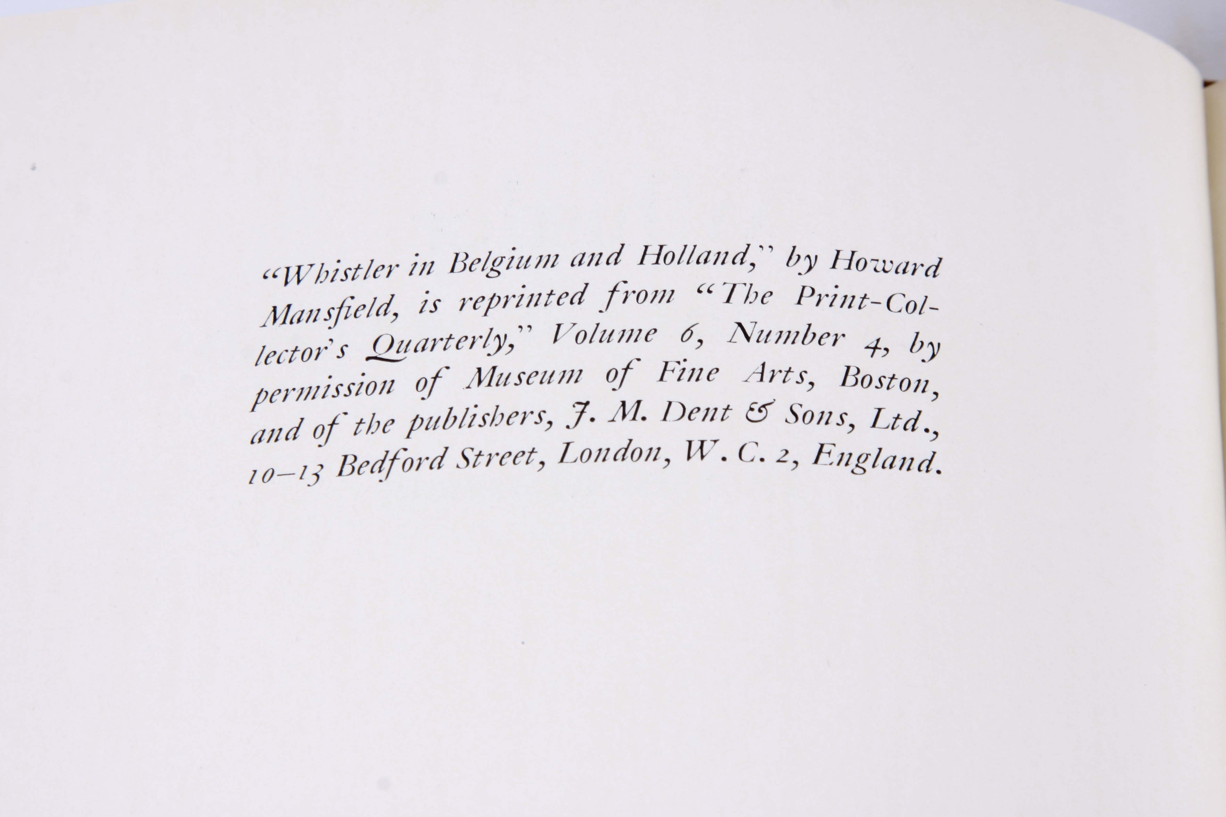 Limited First Edition Two Volume Set On Whistler By Mansfield