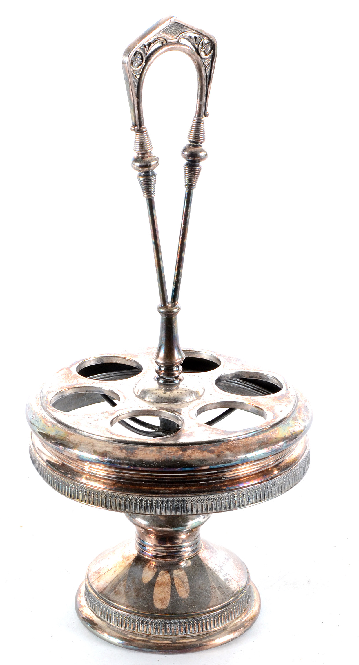 Victorian Silver Plated Cruet Stand with Bottles