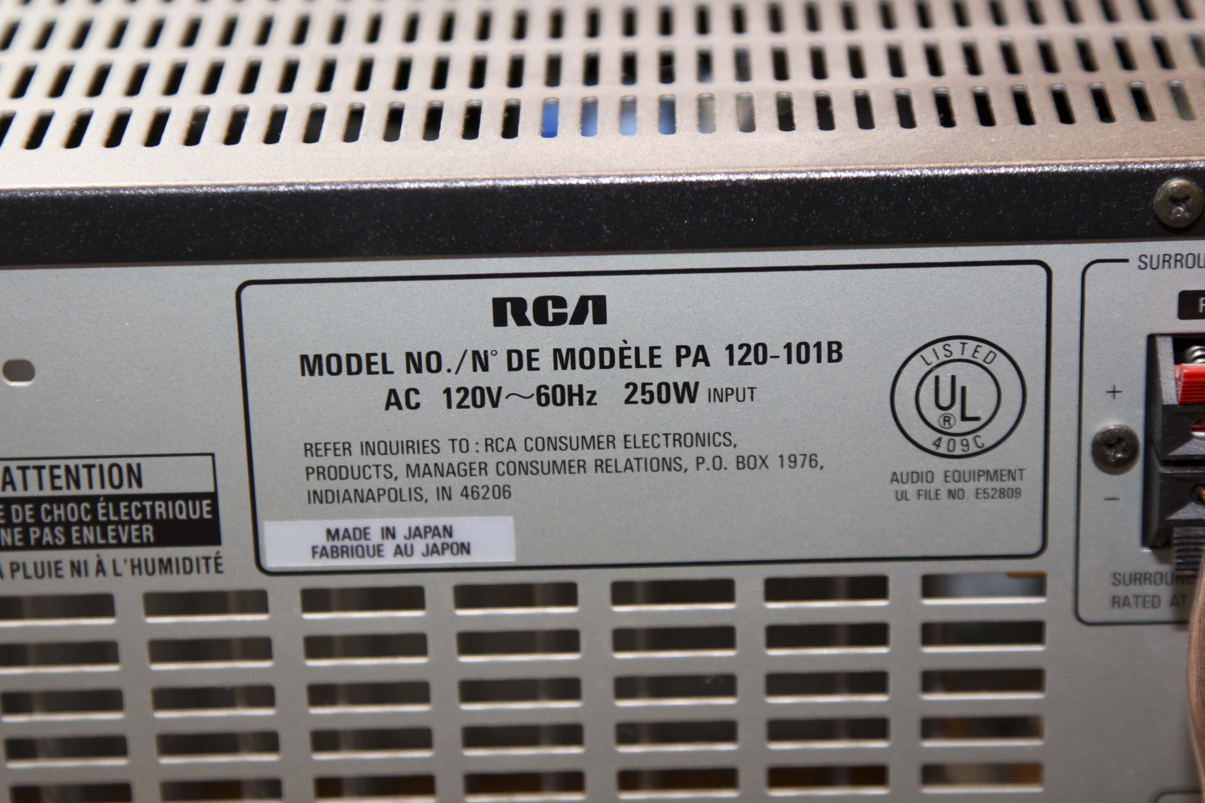 RCA Tuner, CD Changer and Other Stereo Components