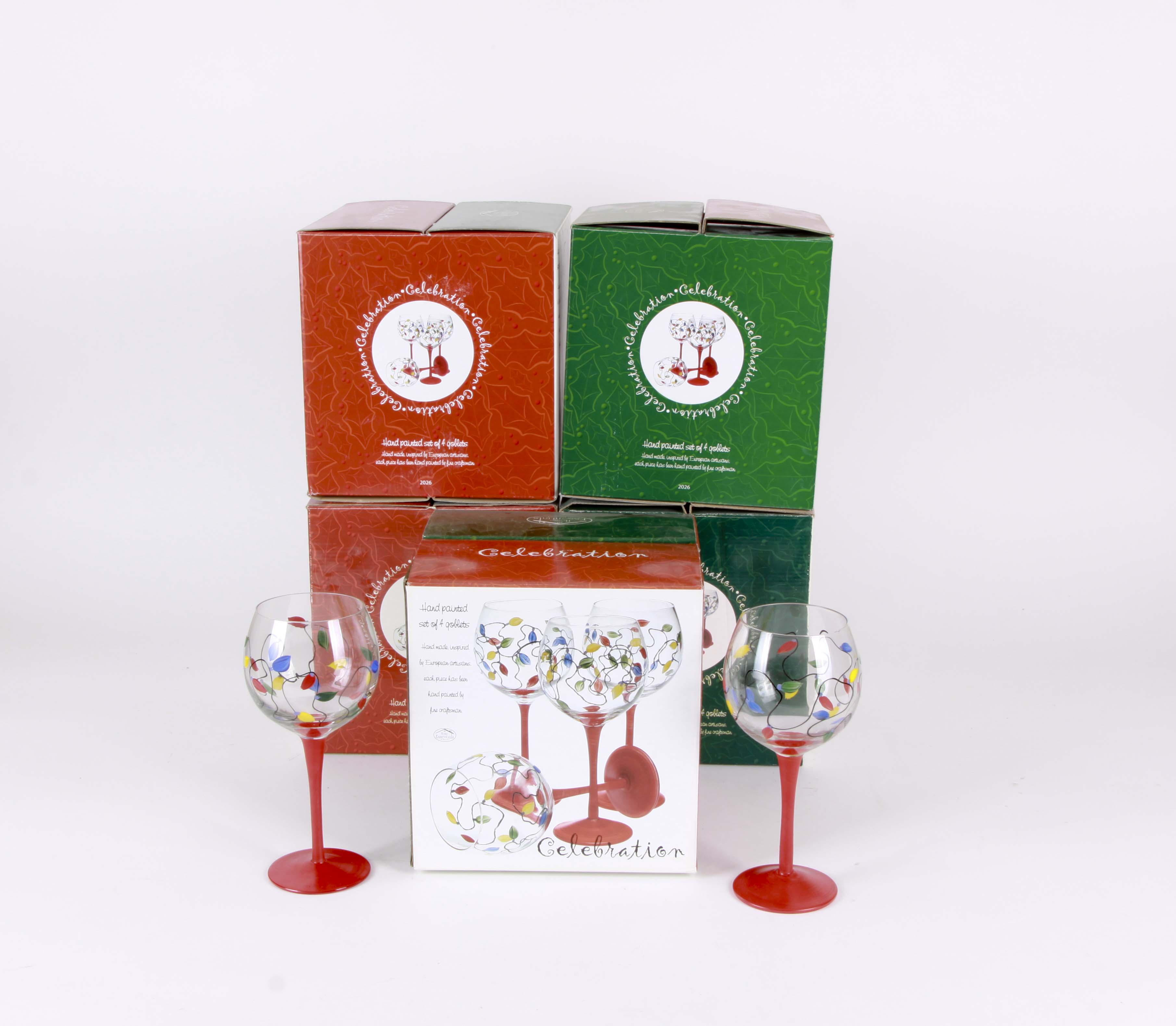 Christmas Painted Wine Glasses