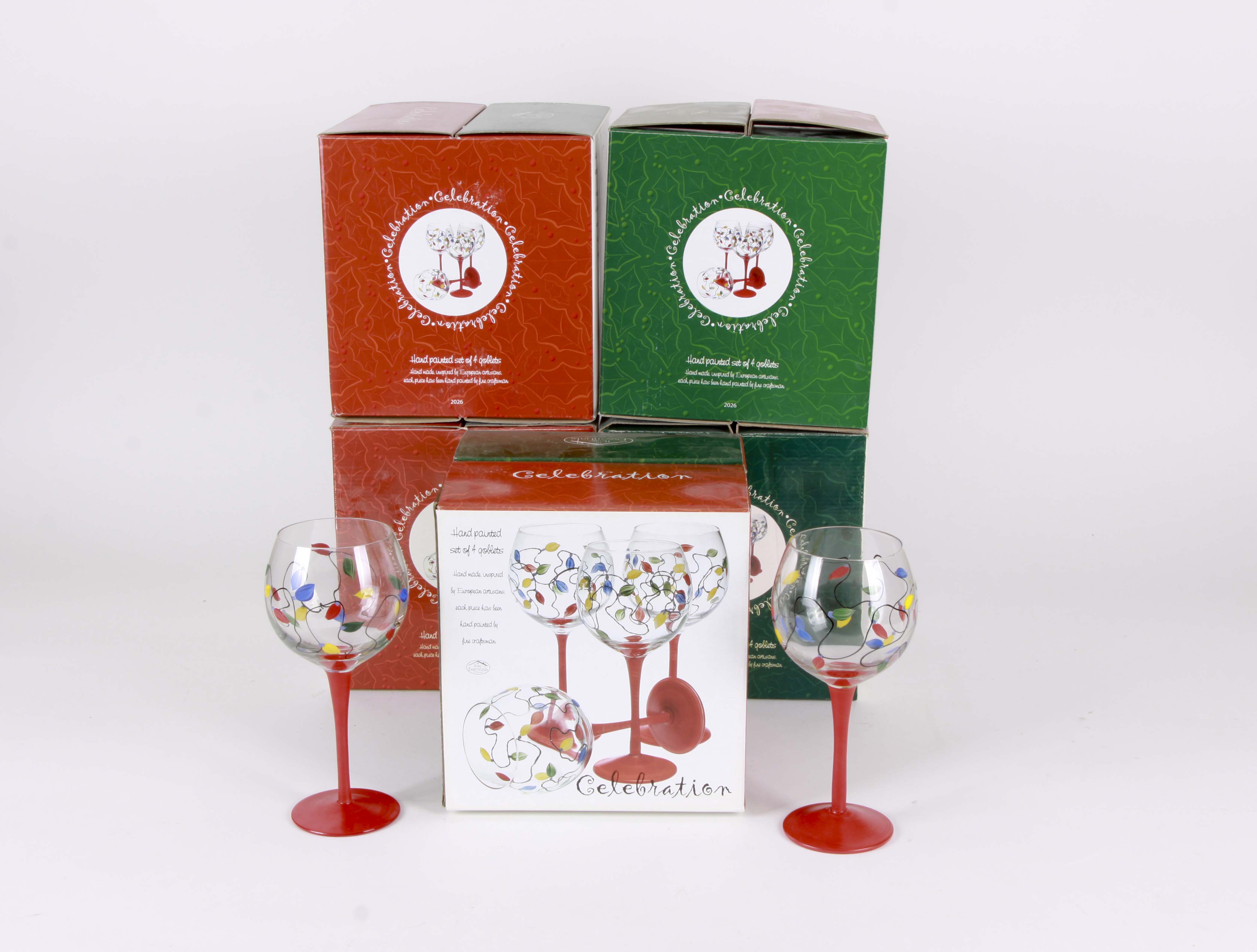 Christmas Painted Wine Glasses