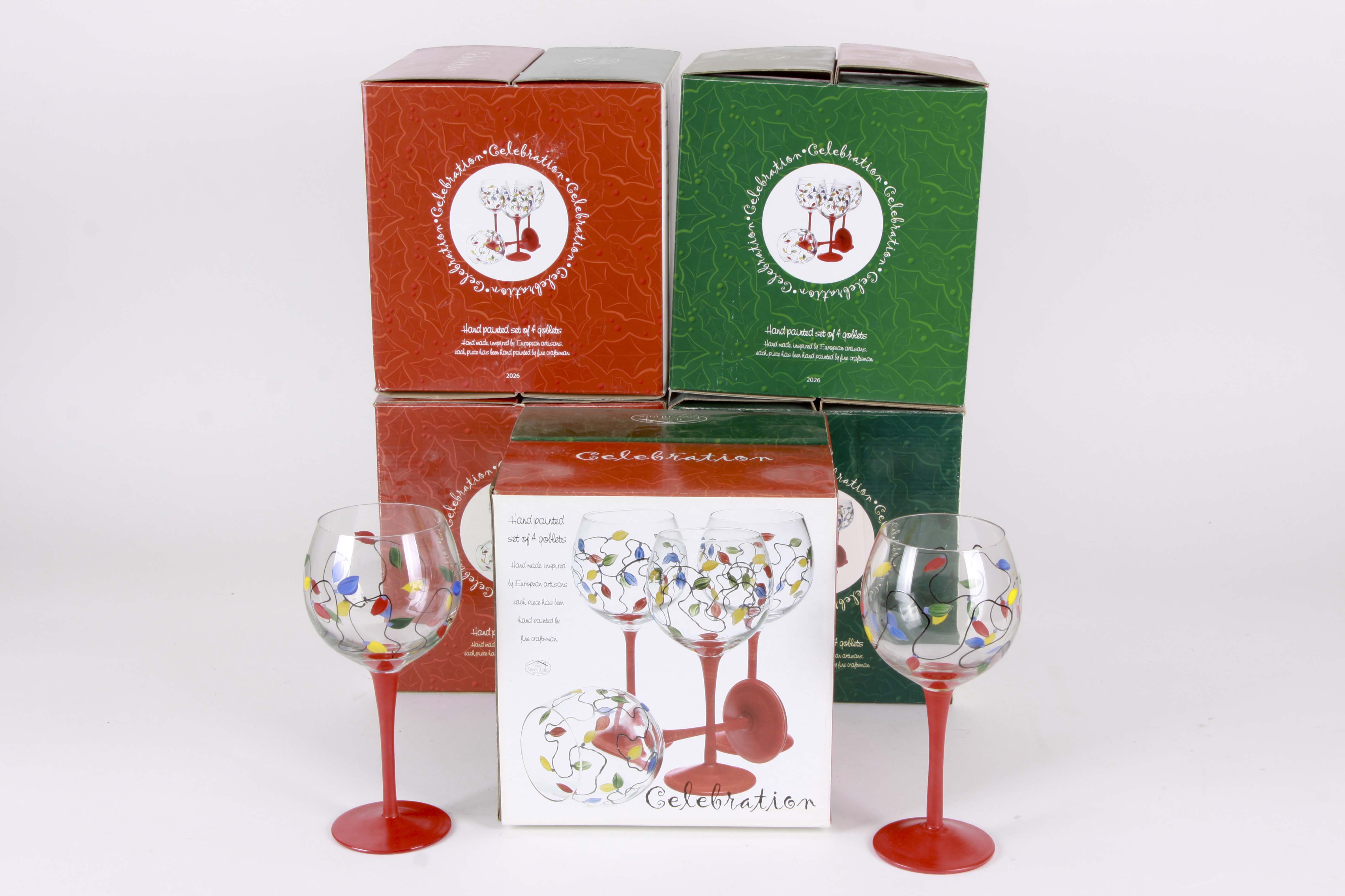 Christmas Painted Wine Glasses