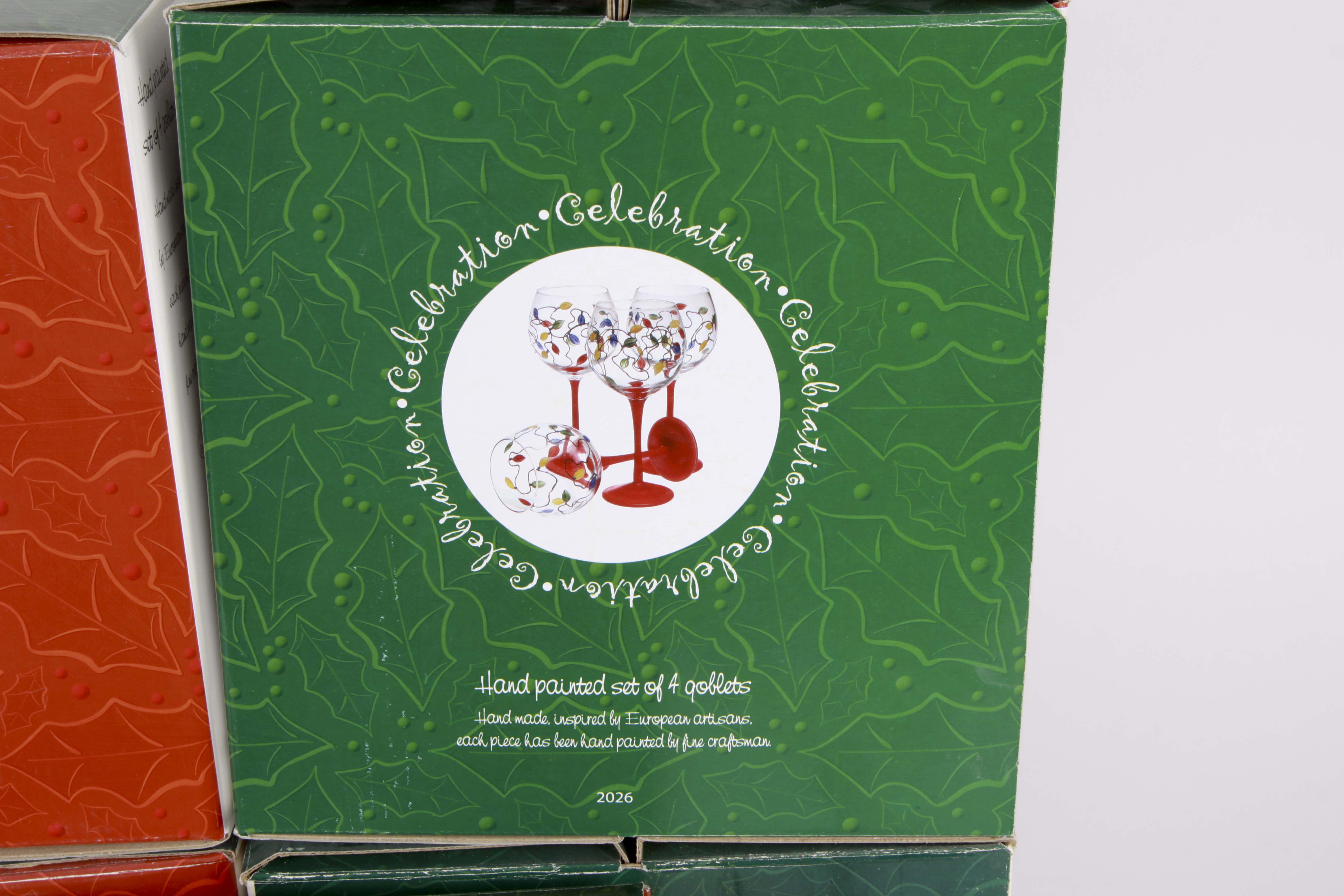 Christmas Painted Wine Glasses