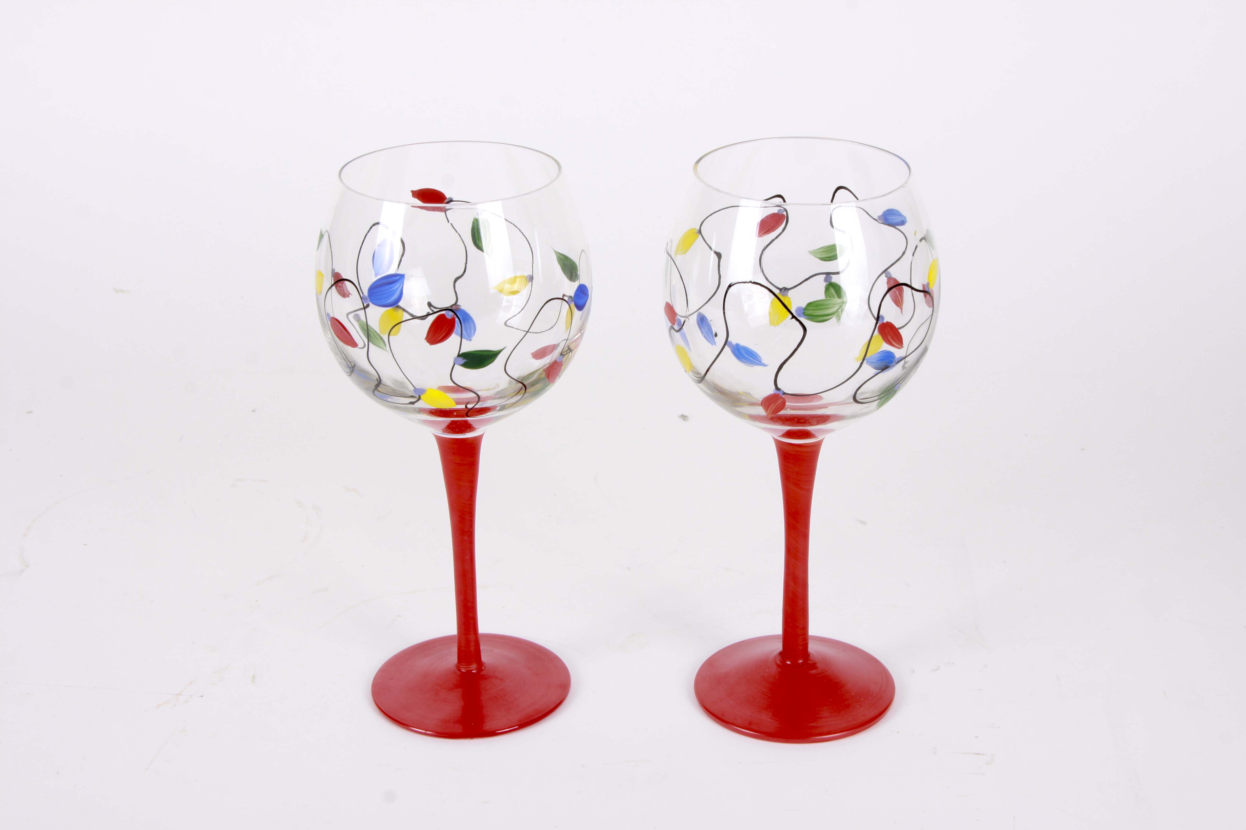 Christmas Painted Wine Glasses