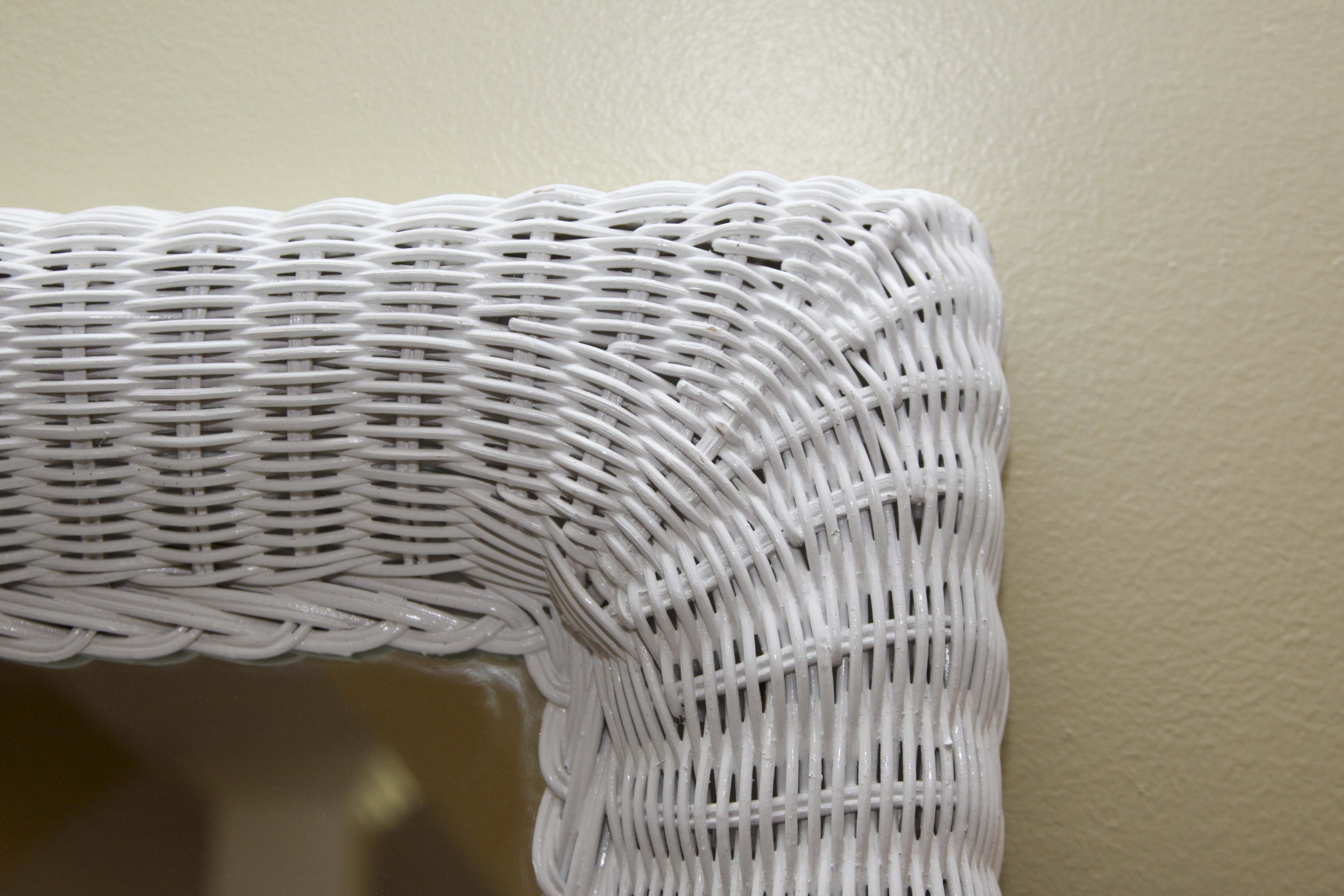 Painted Table and  Wicker Mirror