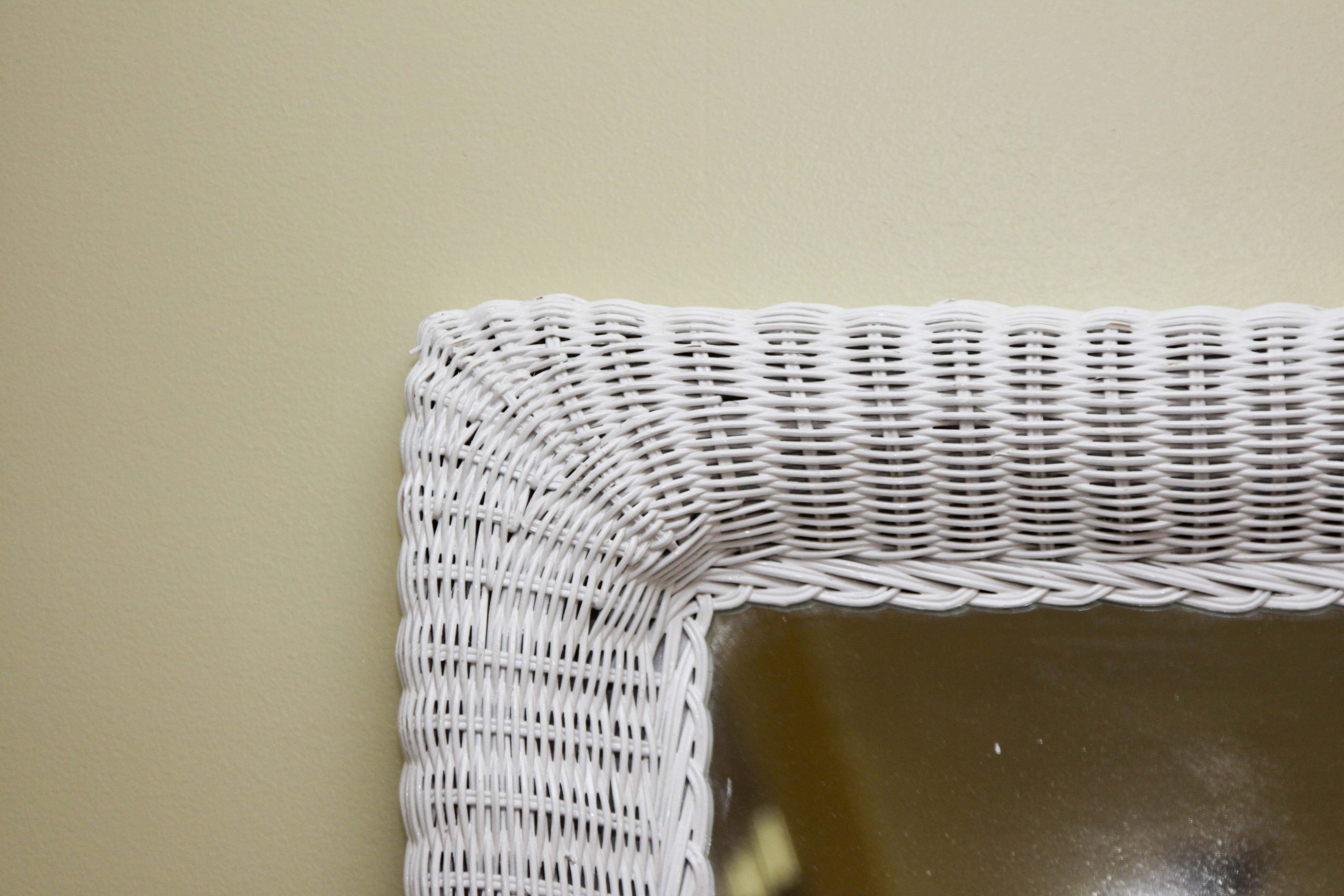 Painted Table and  Wicker Mirror