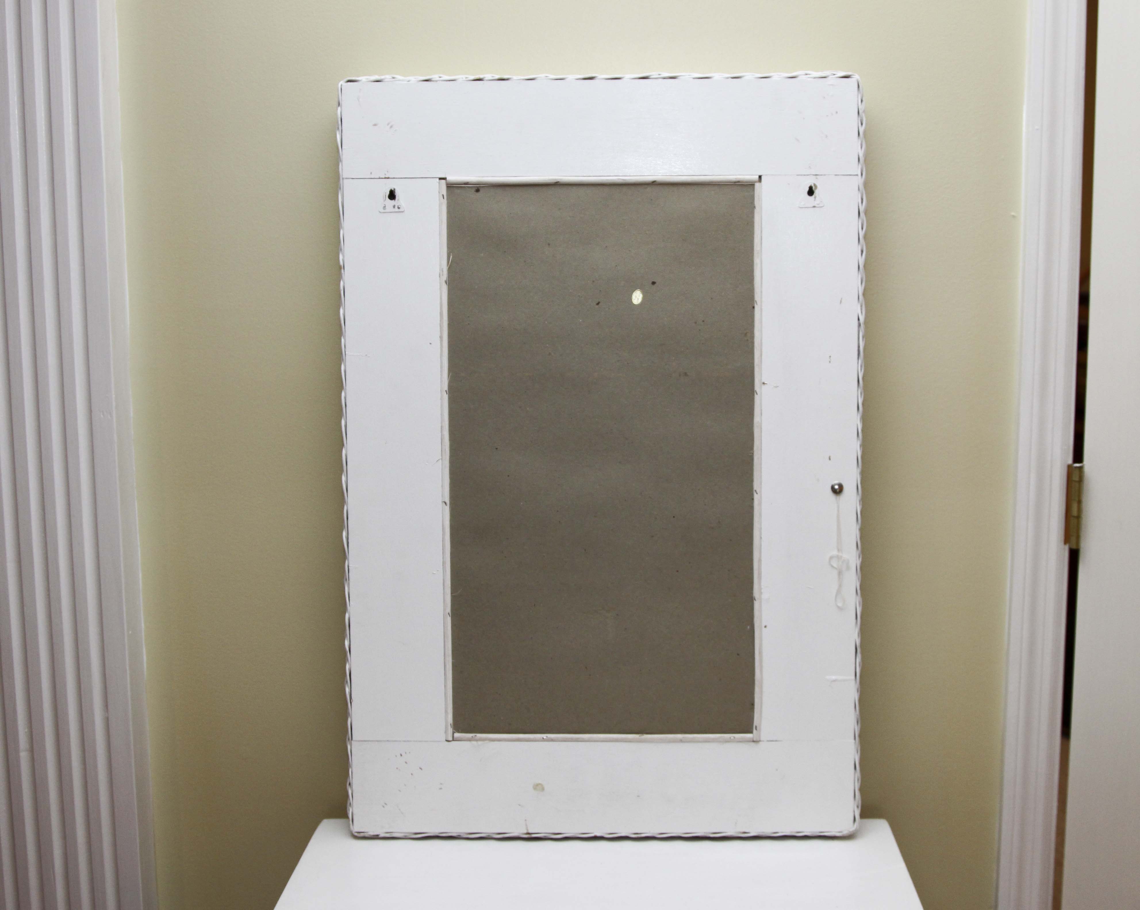 Painted Table and  Wicker Mirror