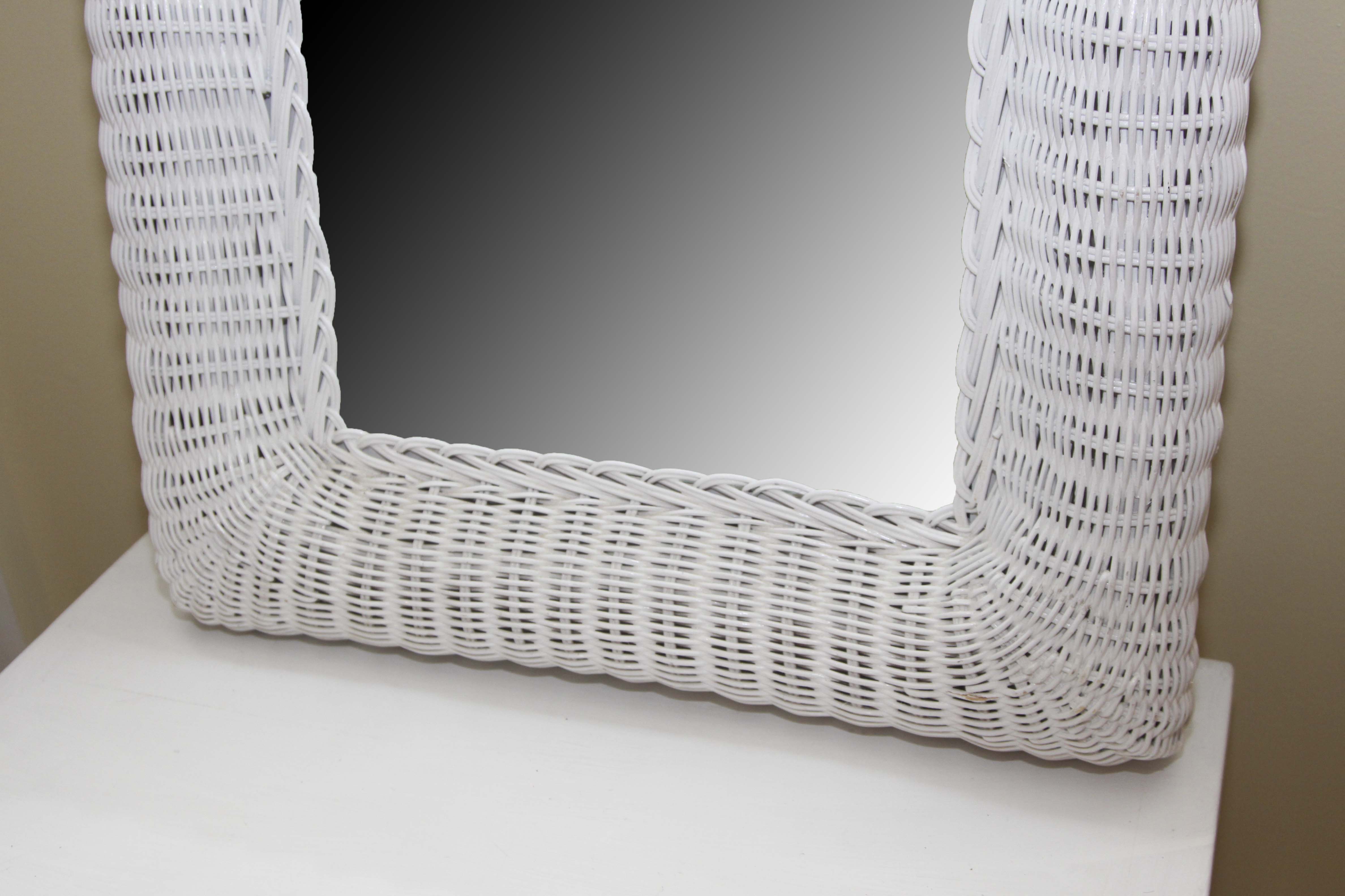 Painted Table and  Wicker Mirror