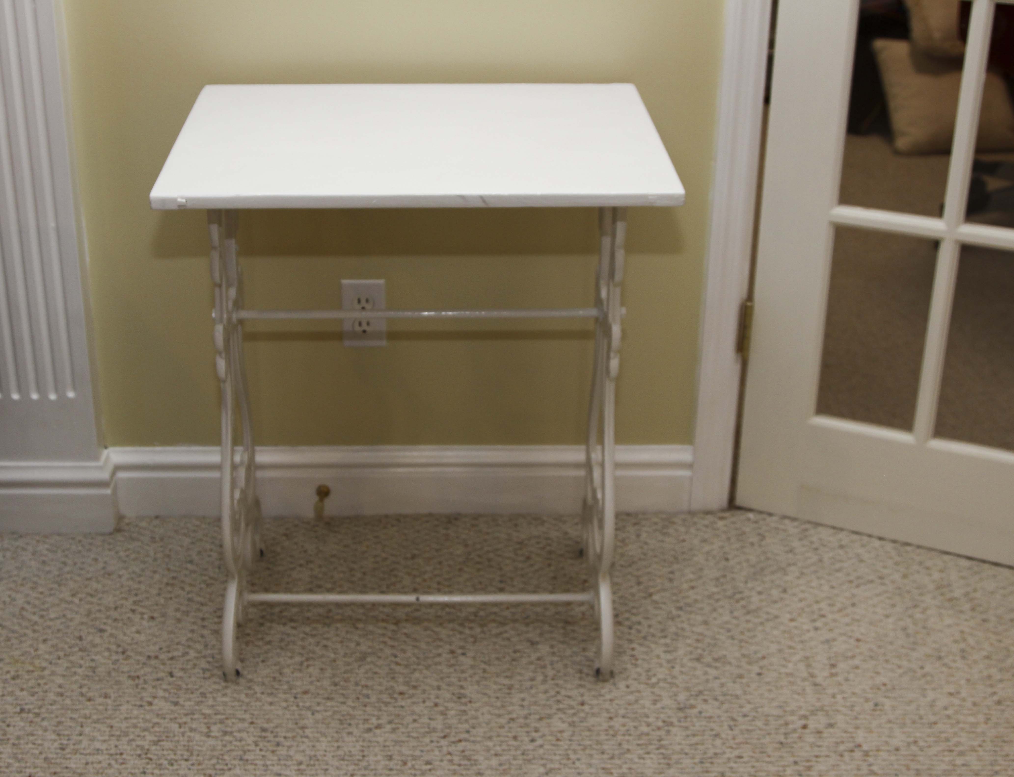 Painted Table and  Wicker Mirror