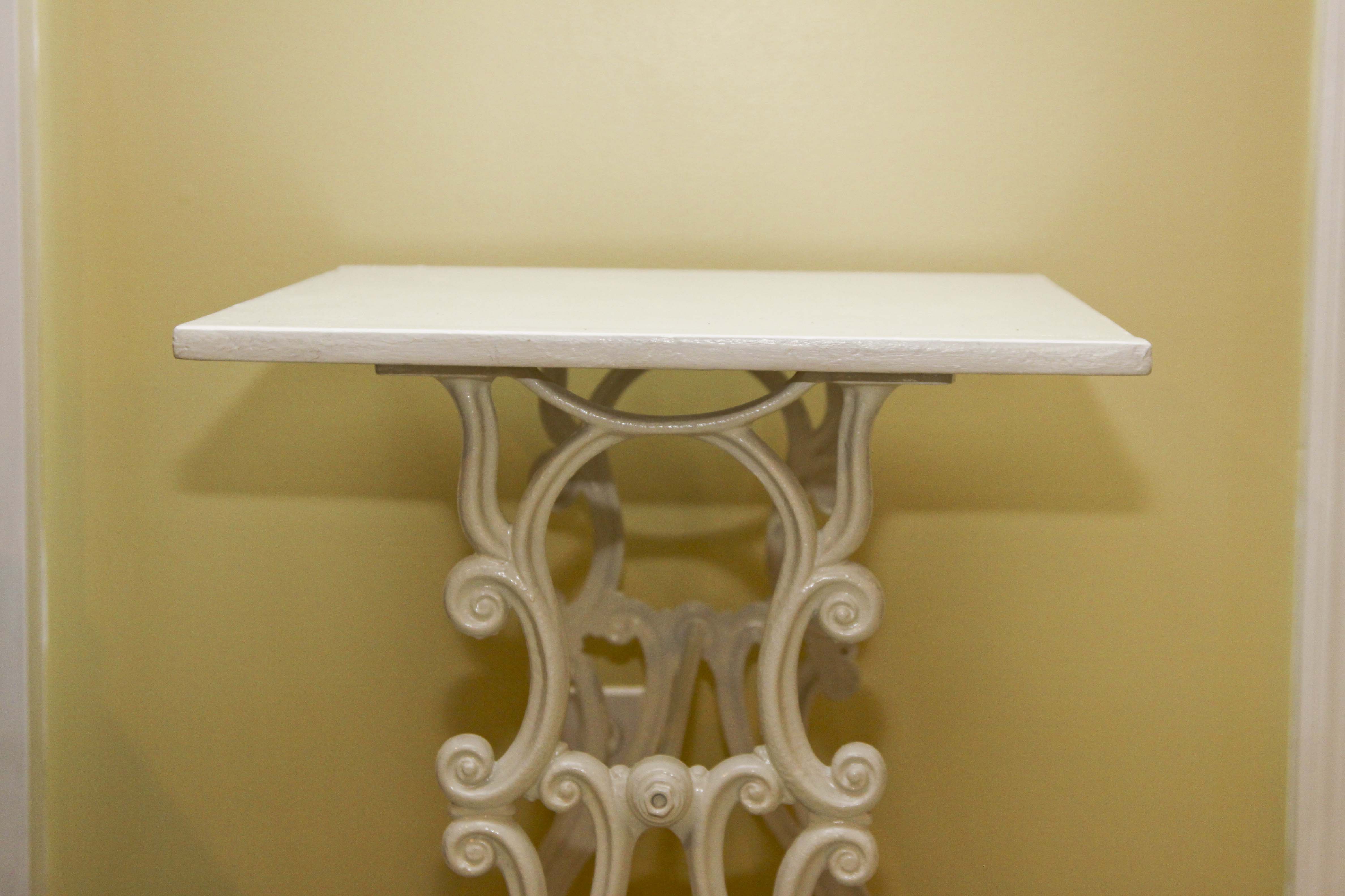 Painted Table and  Wicker Mirror