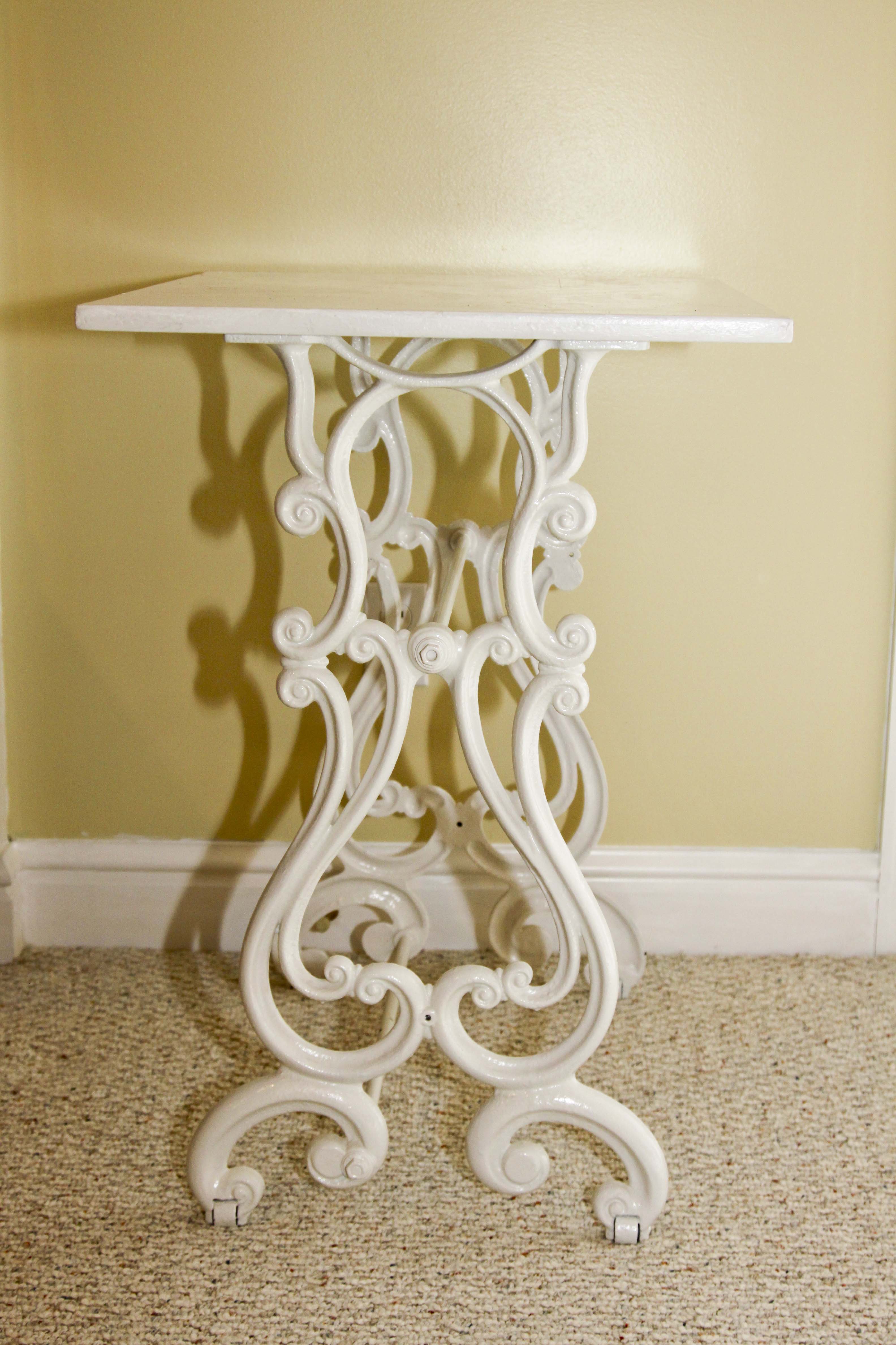 Painted Table and  Wicker Mirror