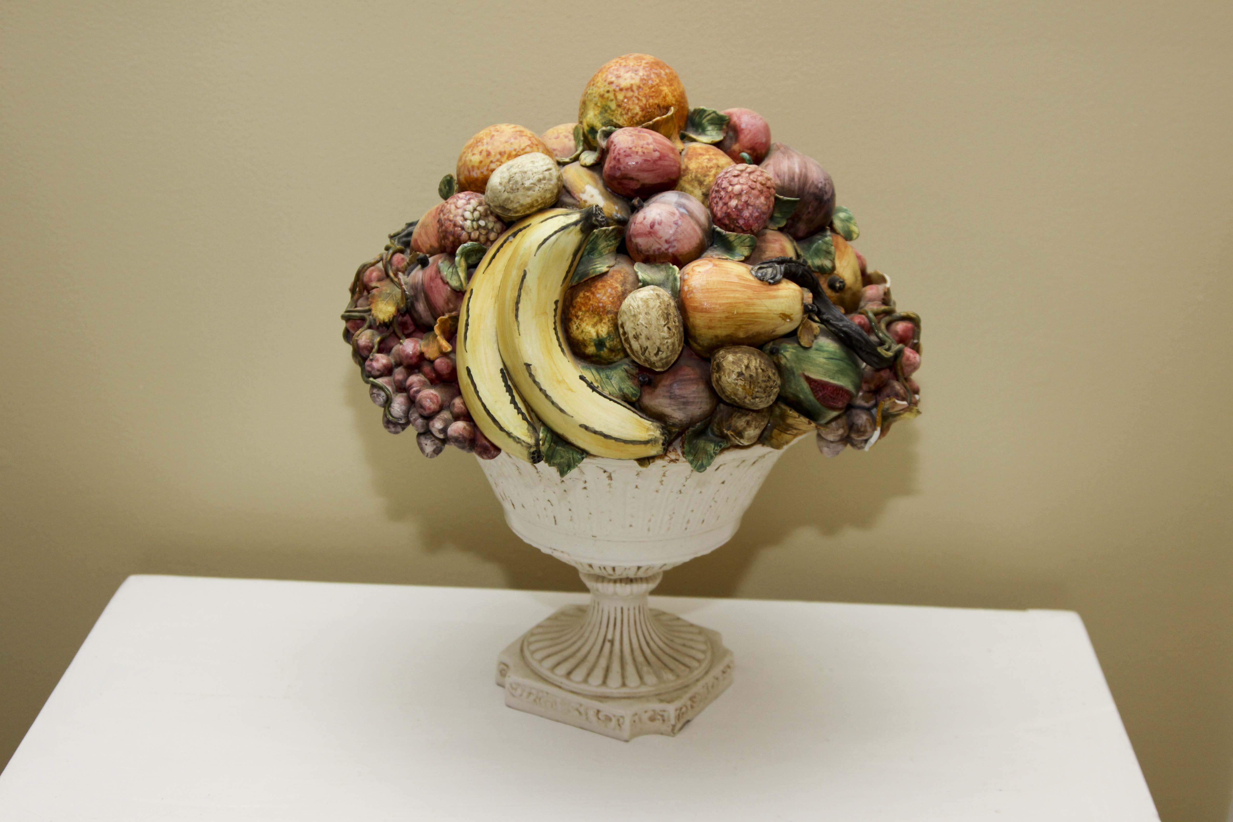 Painted Table and  Wicker Mirror