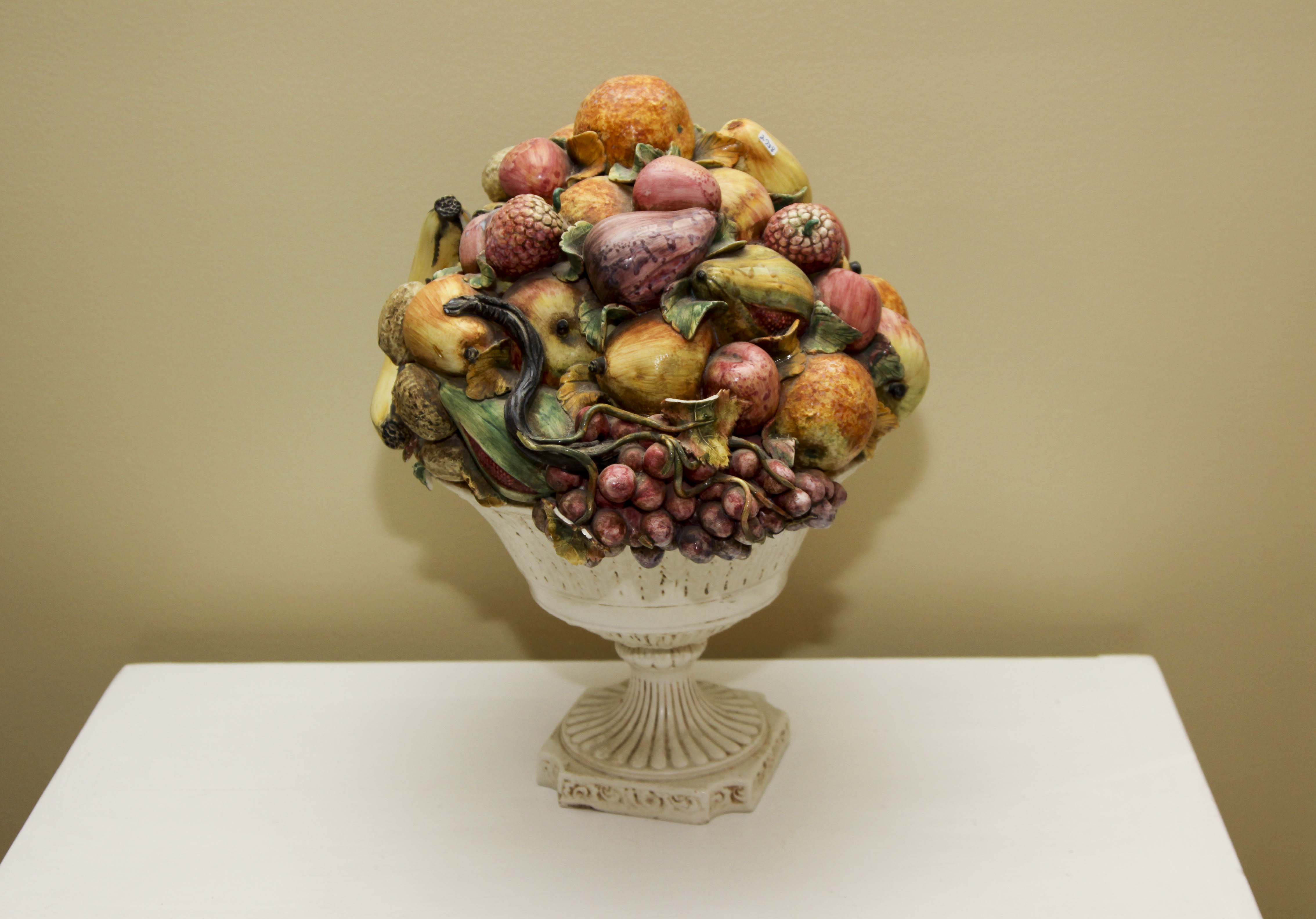 Painted Table and  Wicker Mirror