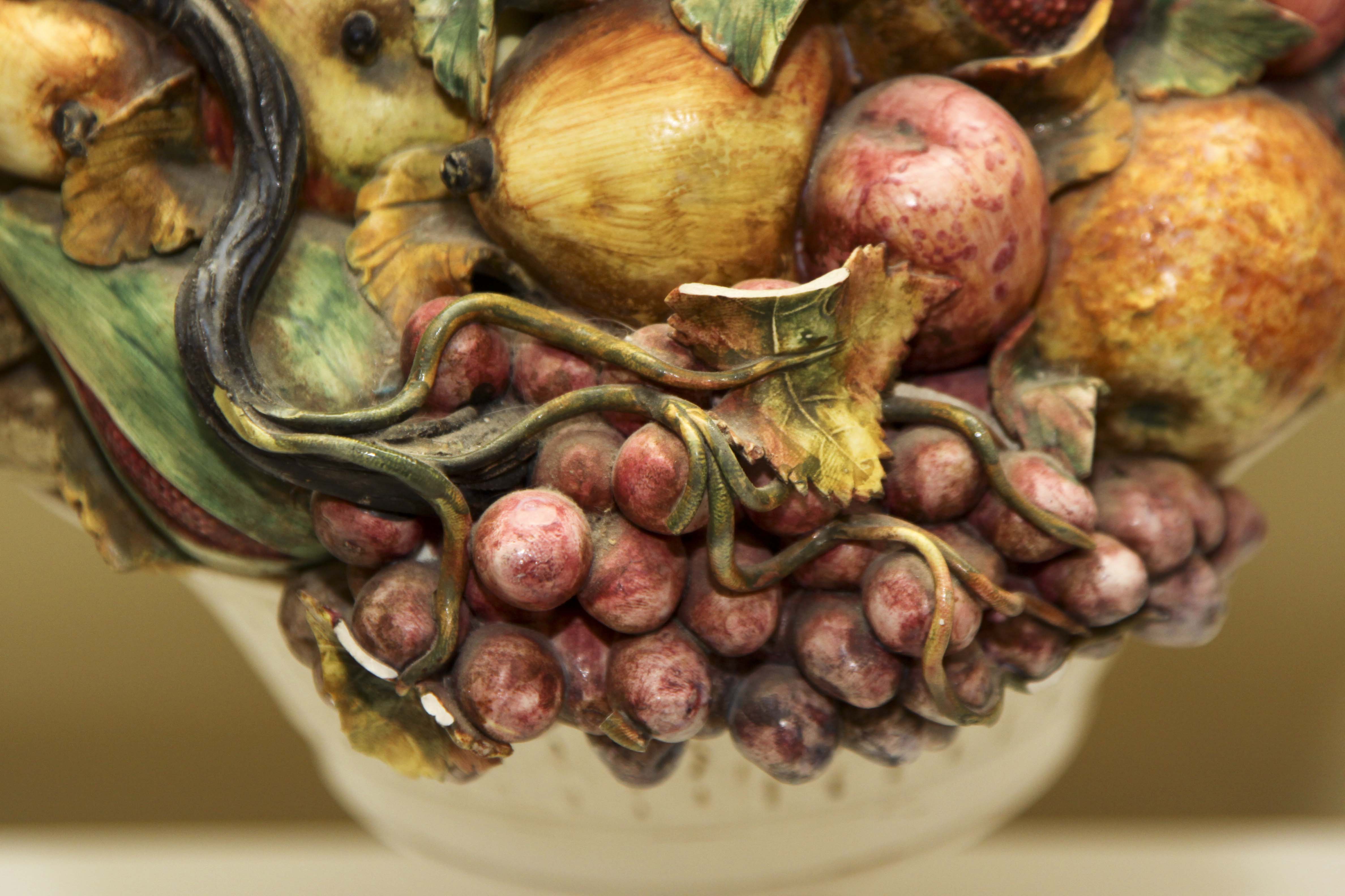 Painted Table and  Wicker Mirror