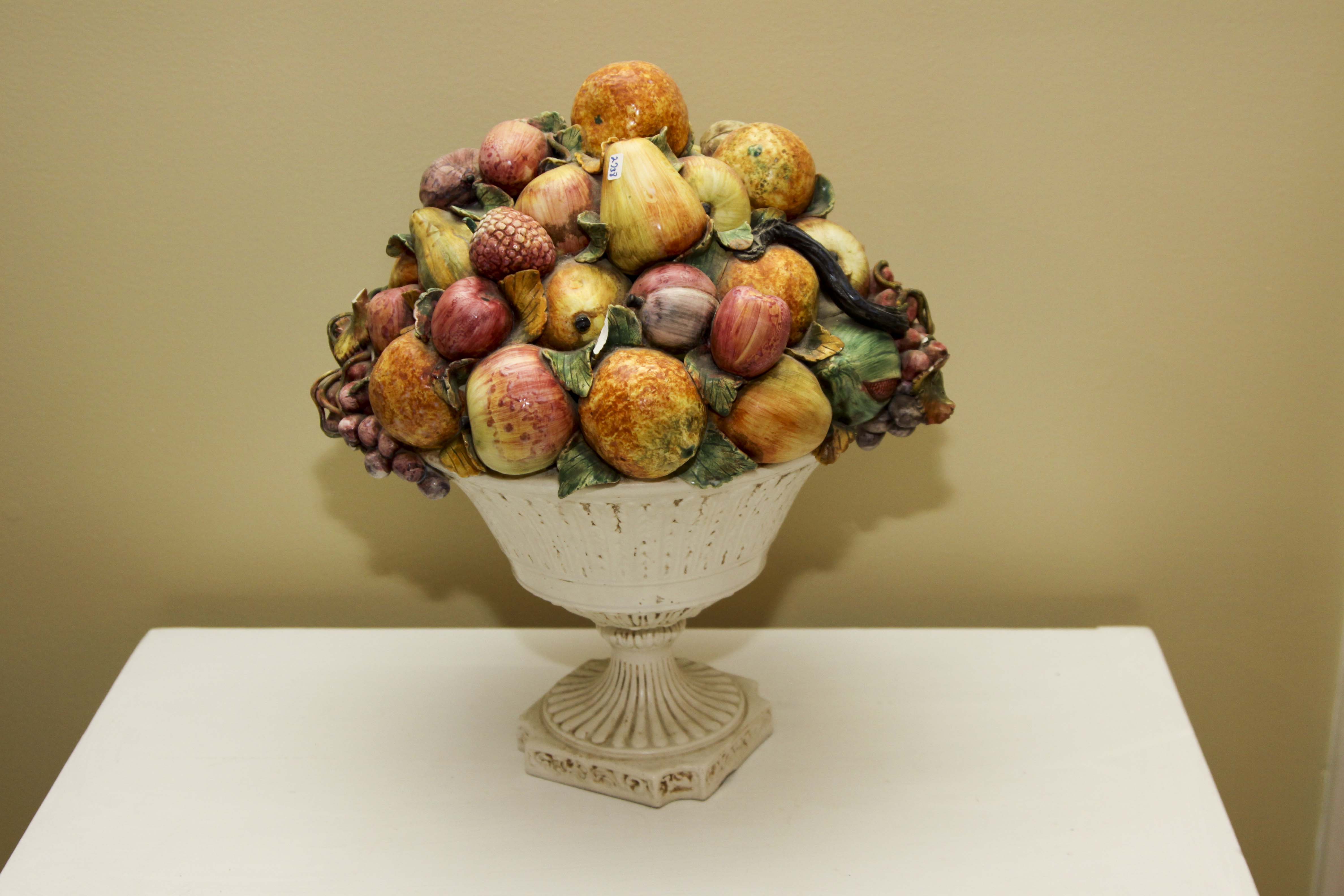 Painted Table and  Wicker Mirror