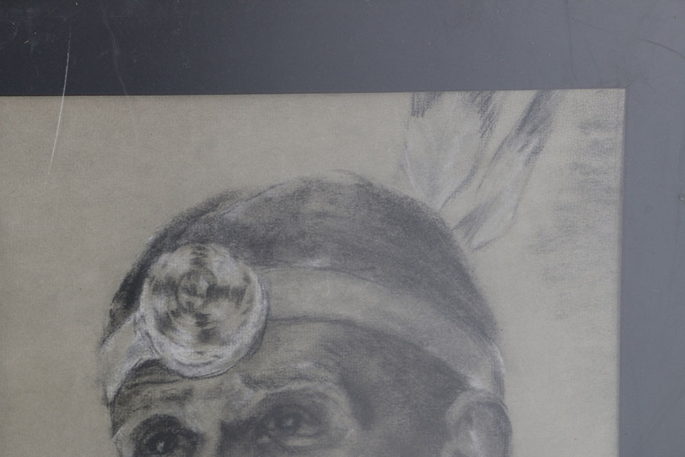 R. Schultz Original Signed Native American Inspired Drawing "White Cloud"