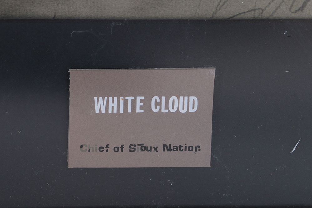 R. Schultz Original Signed Native American Inspired Drawing "White Cloud"