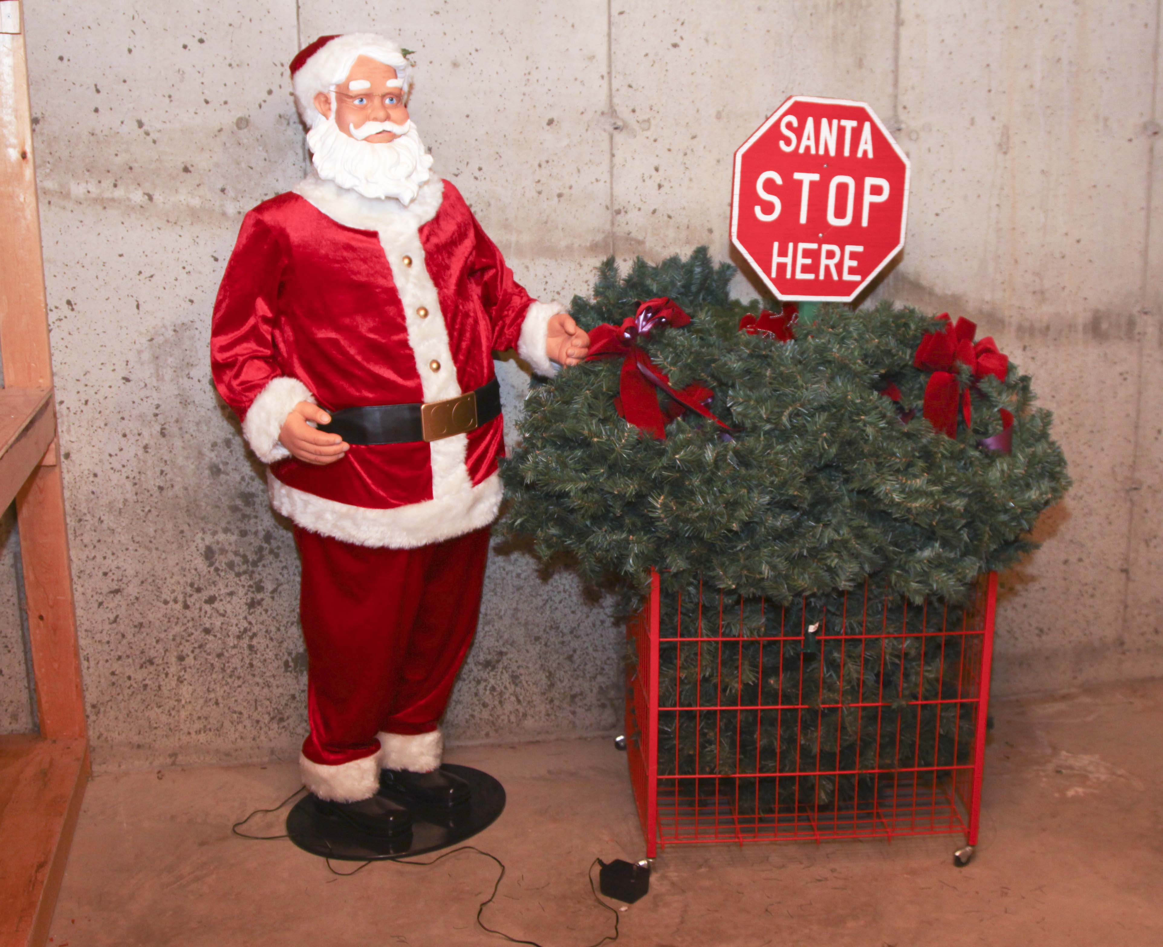 Animated Santa Claus and Christmas Decor Group