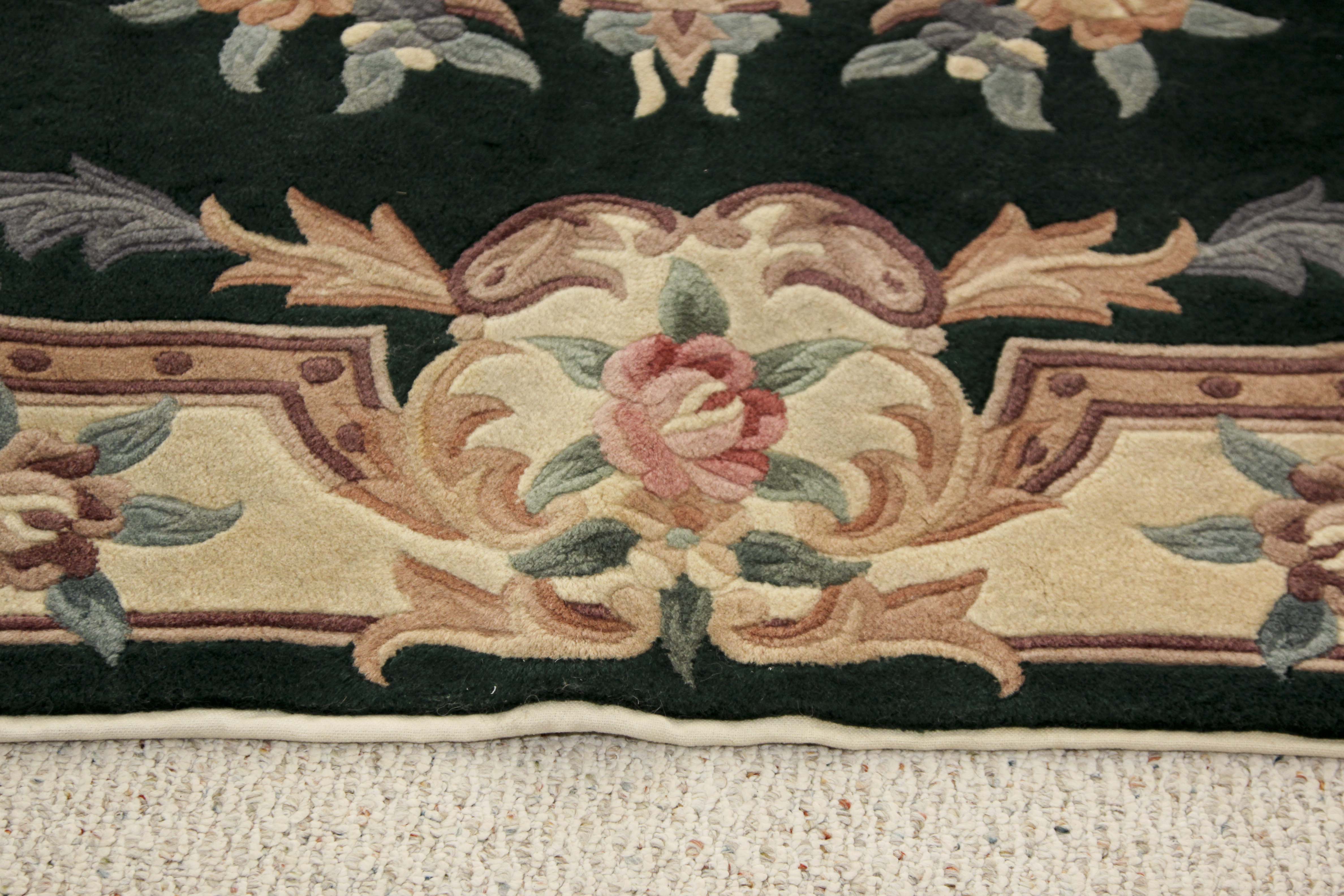 Tufted Chinese Aubusson-Style Carved Area Rug