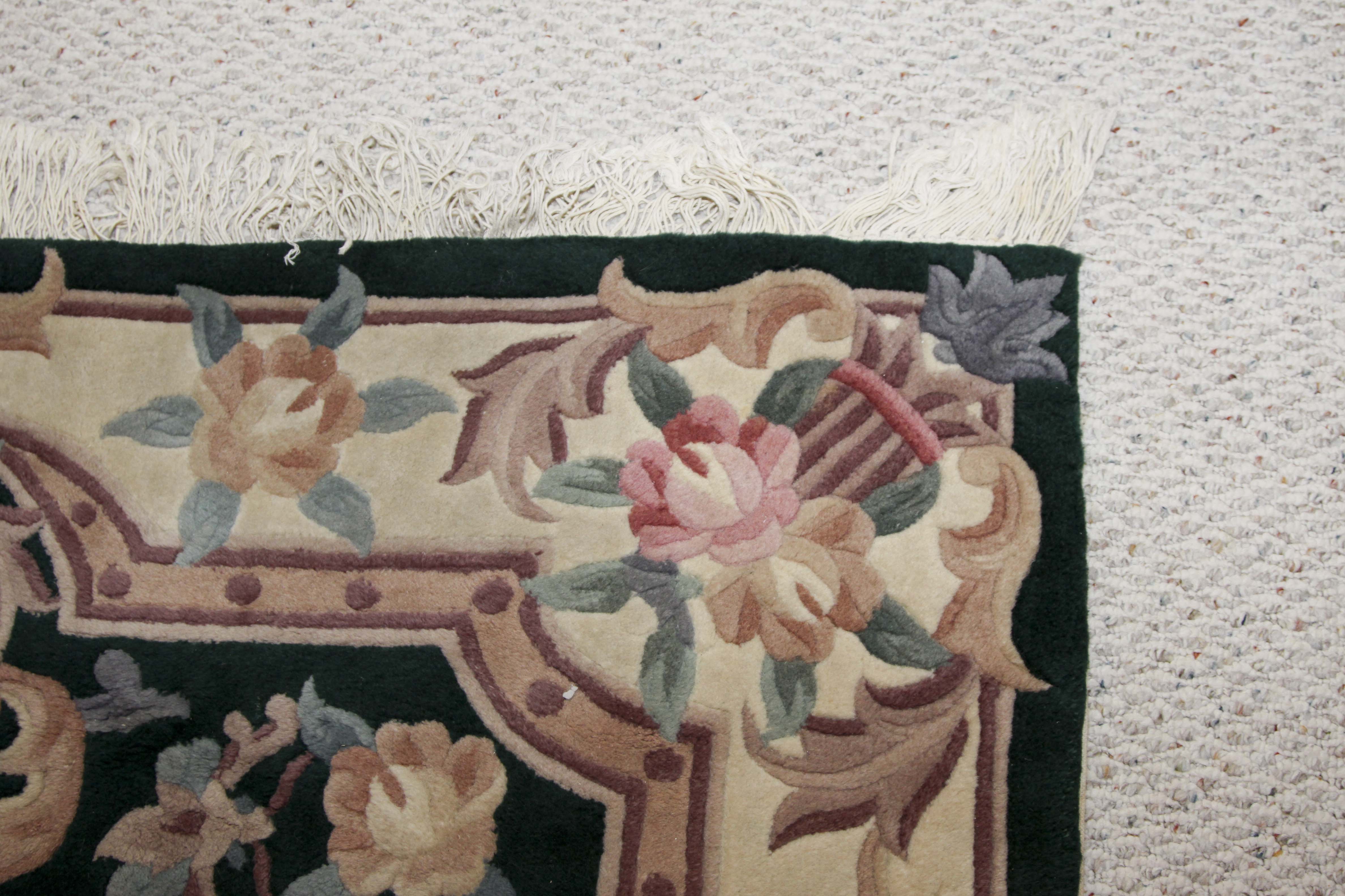 Tufted Chinese Aubusson-Style Carved Area Rug