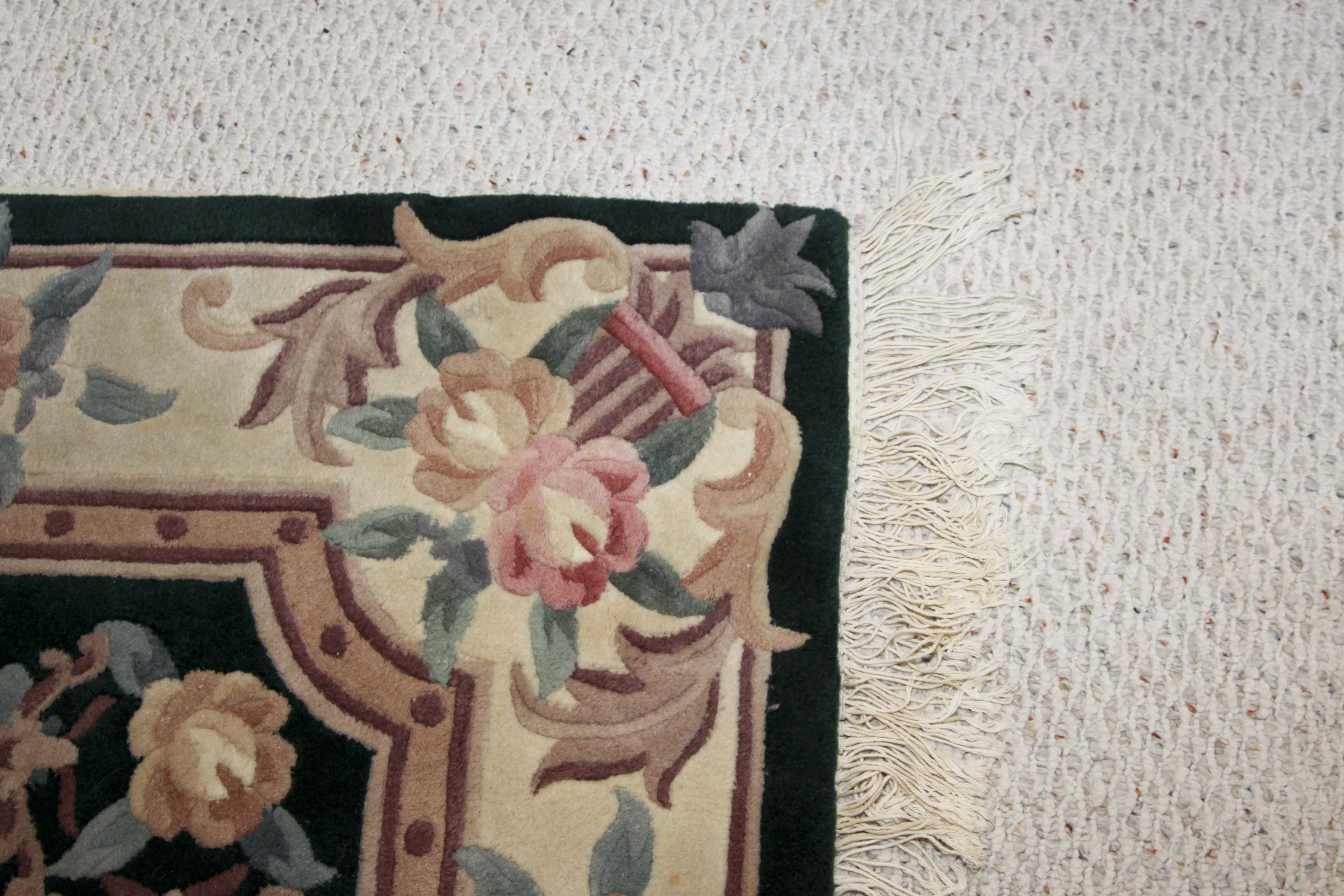 Tufted Chinese Aubusson-Style Carved Area Rug