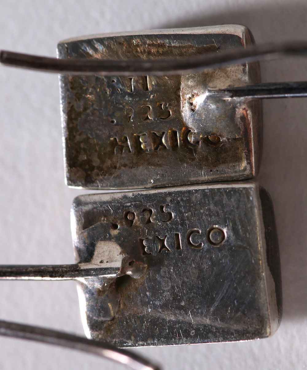 Sterling Silver Jewelry Including Earrings, Brooch, and Link Bracelet