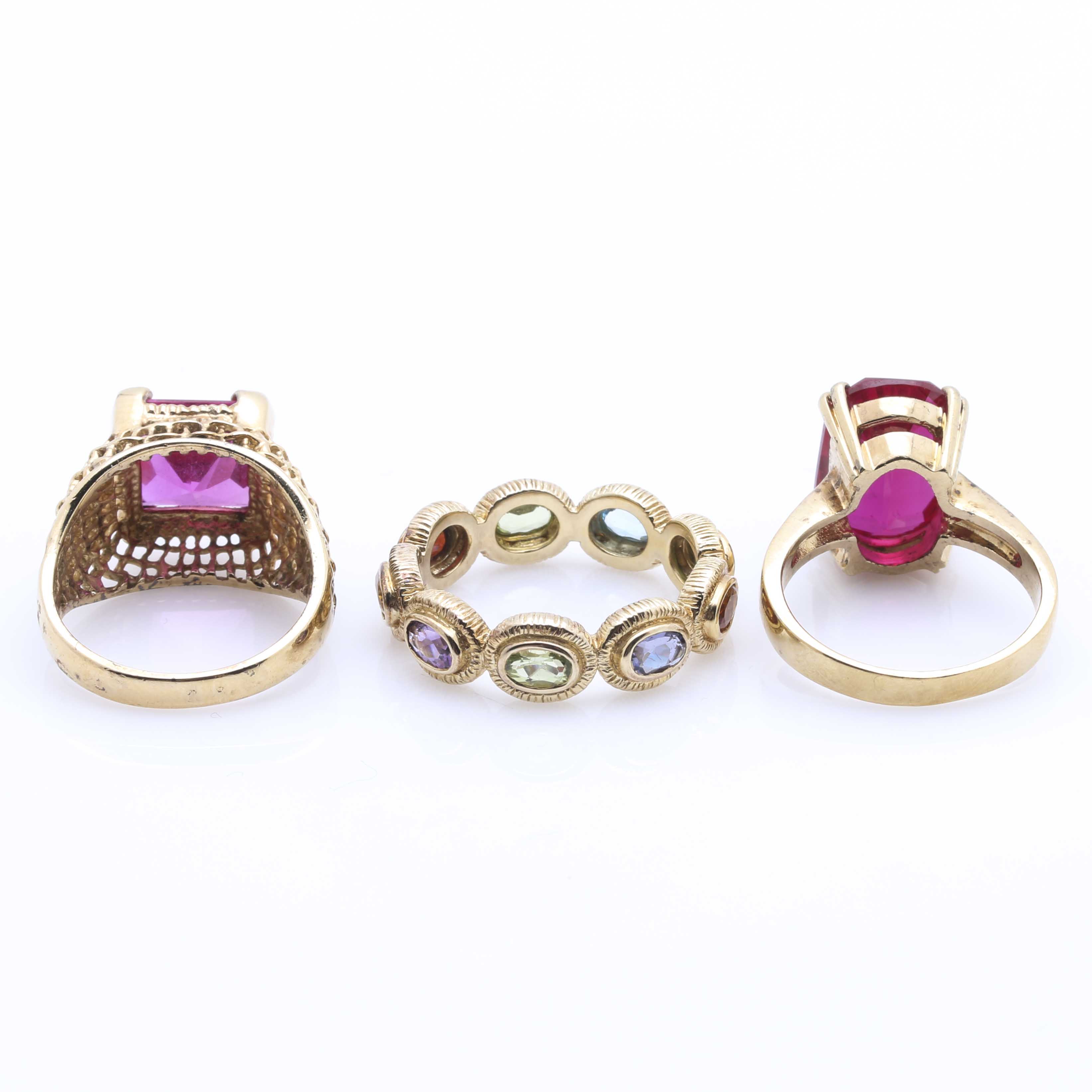 Collection of Sterling Silver Gemstone Rings