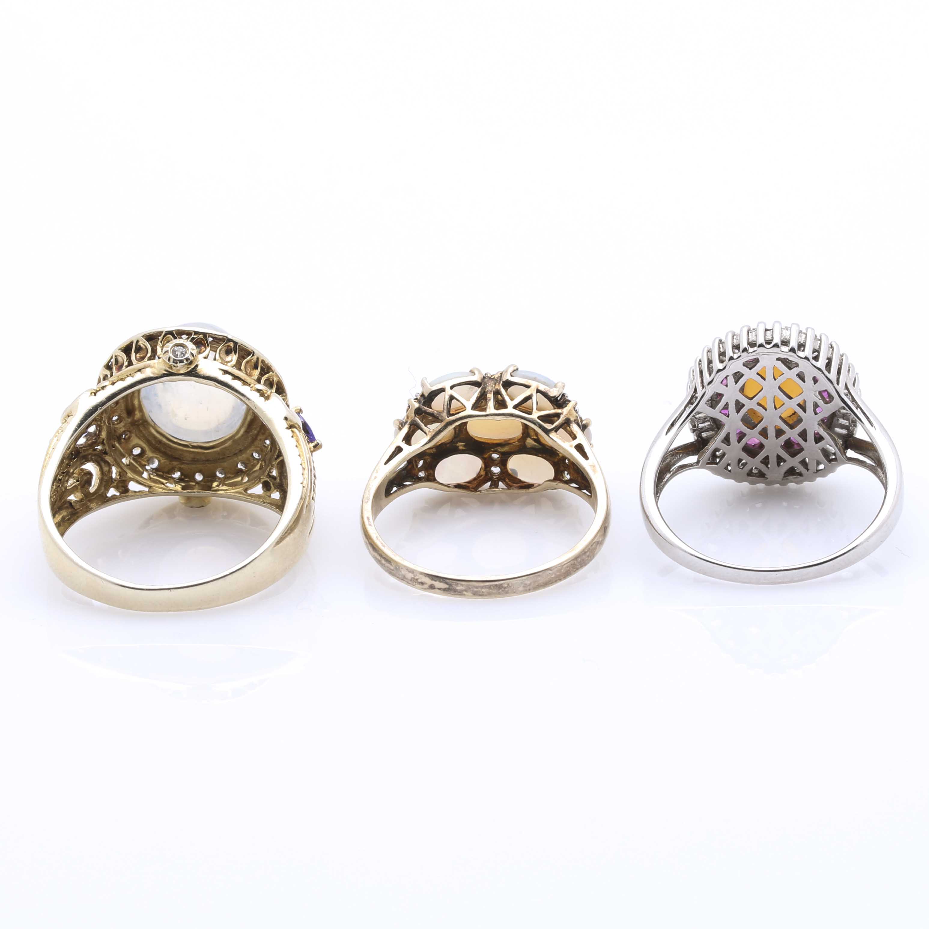Collection of Sterling Silver Gemstone Rings
