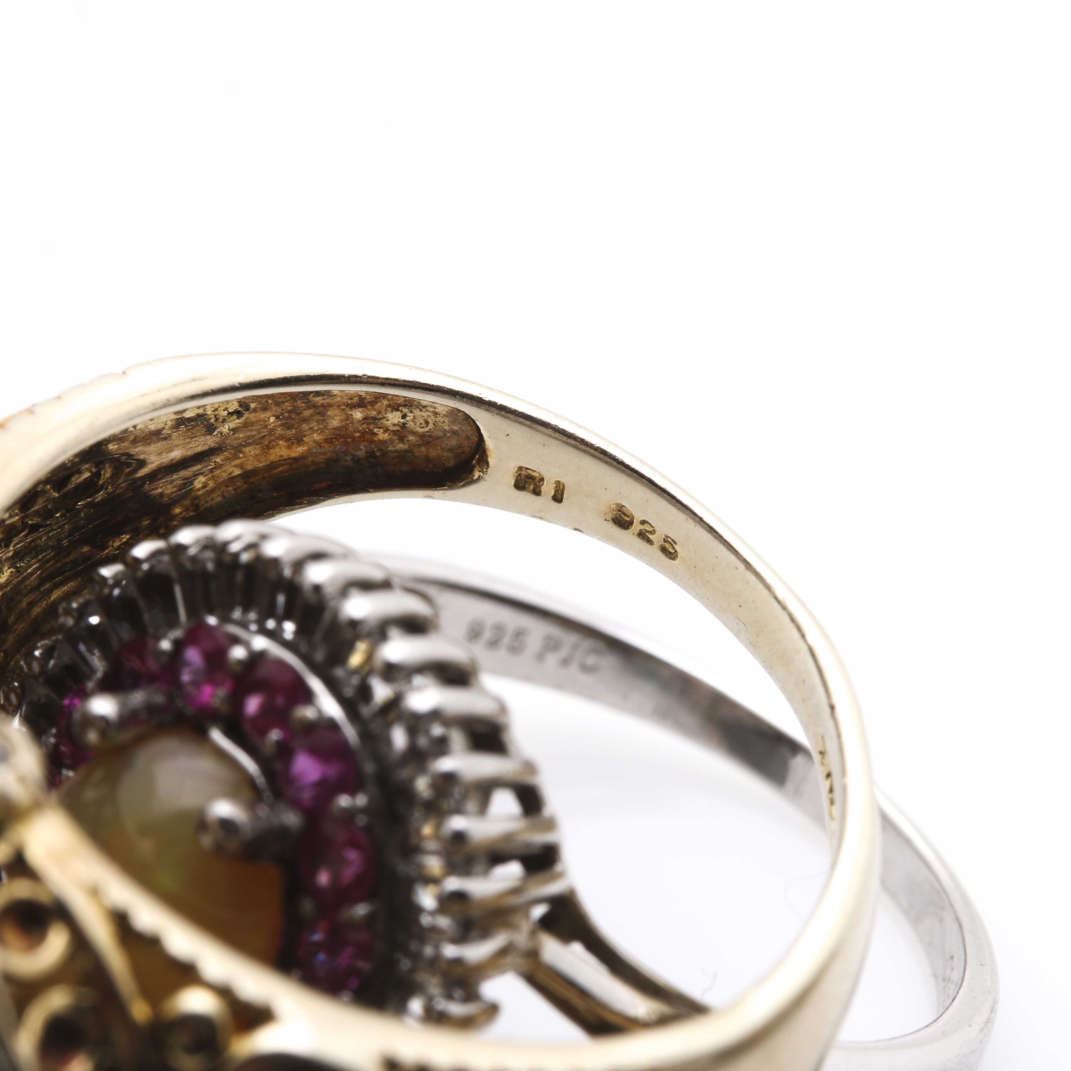 Collection of Sterling Silver Gemstone Rings