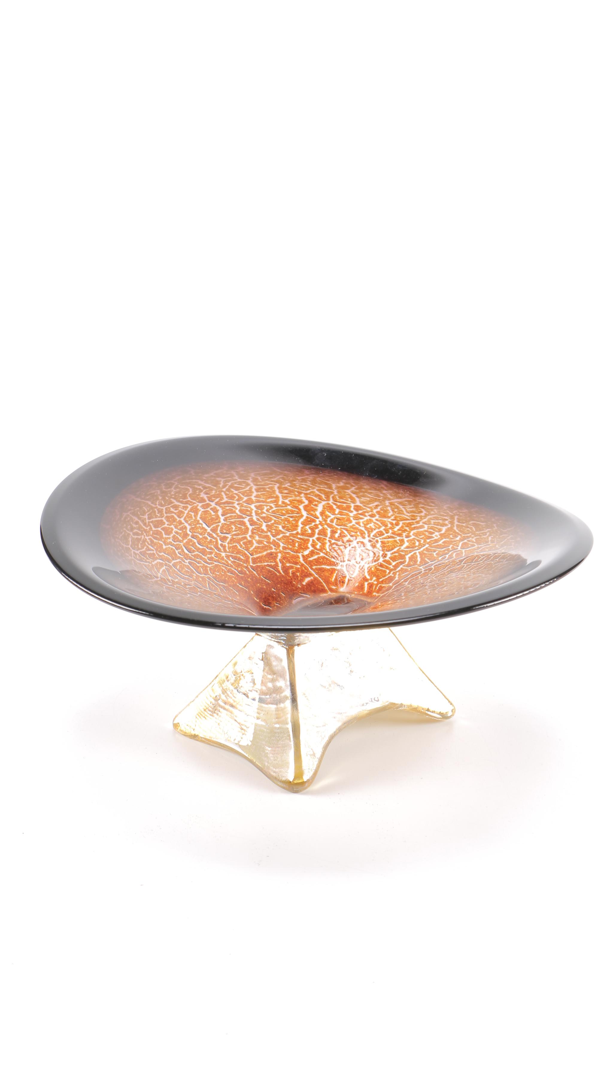 Willsea & O'Brien Handblown Glass "Crackle Infinity" Bowl