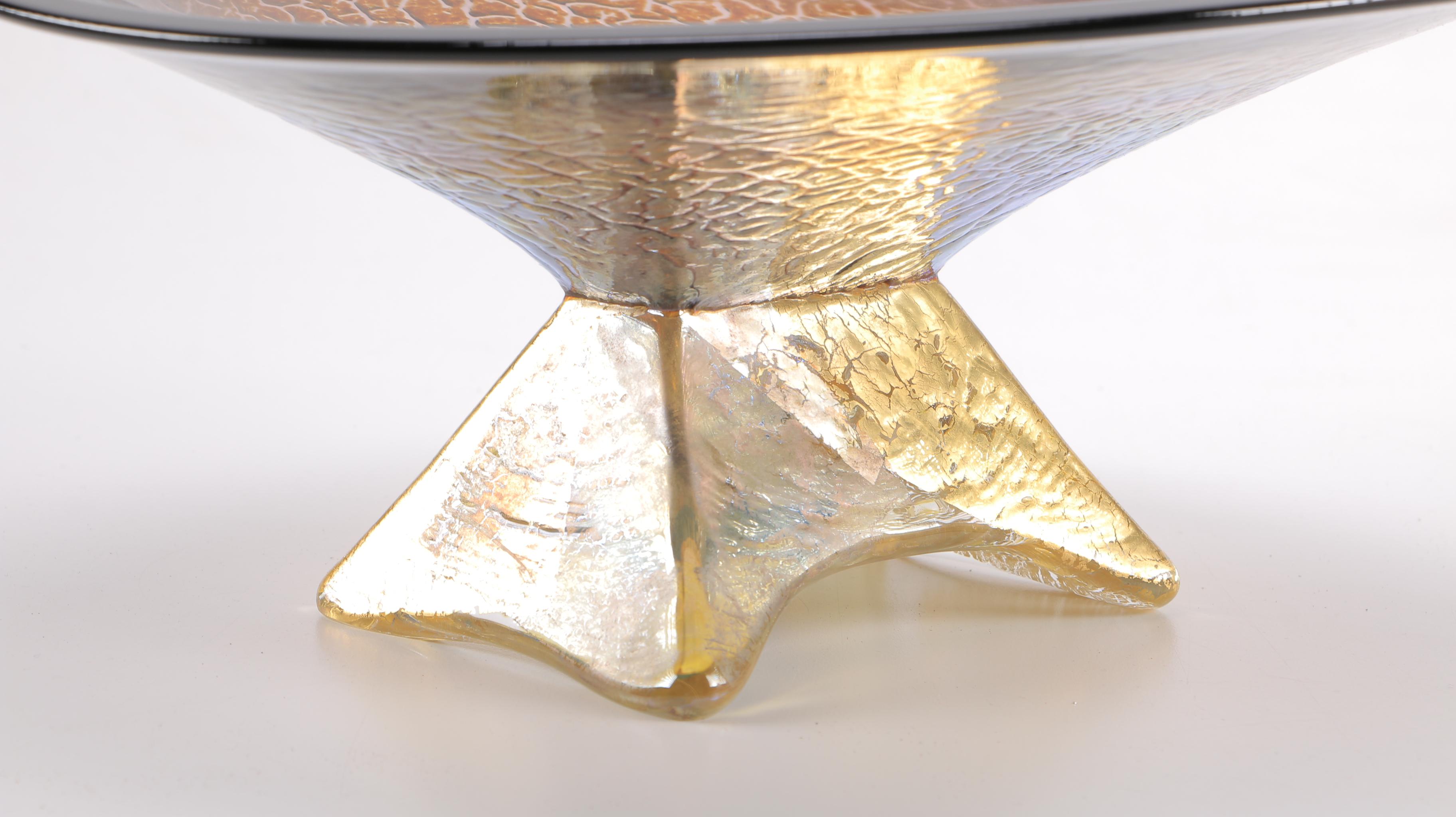 Willsea & O'Brien Handblown Glass "Crackle Infinity" Bowl