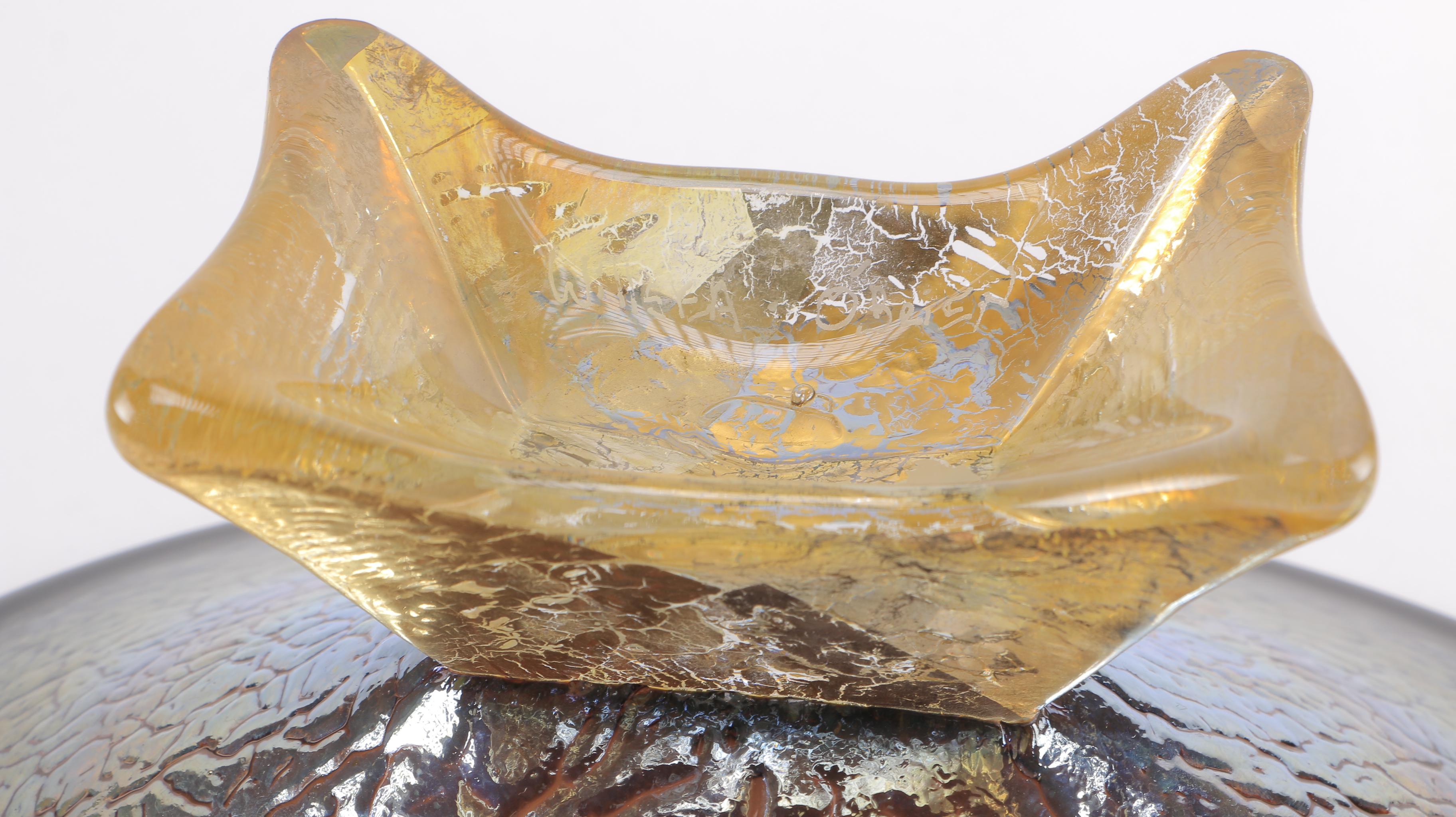 Willsea & O'Brien Handblown Glass "Crackle Infinity" Bowl