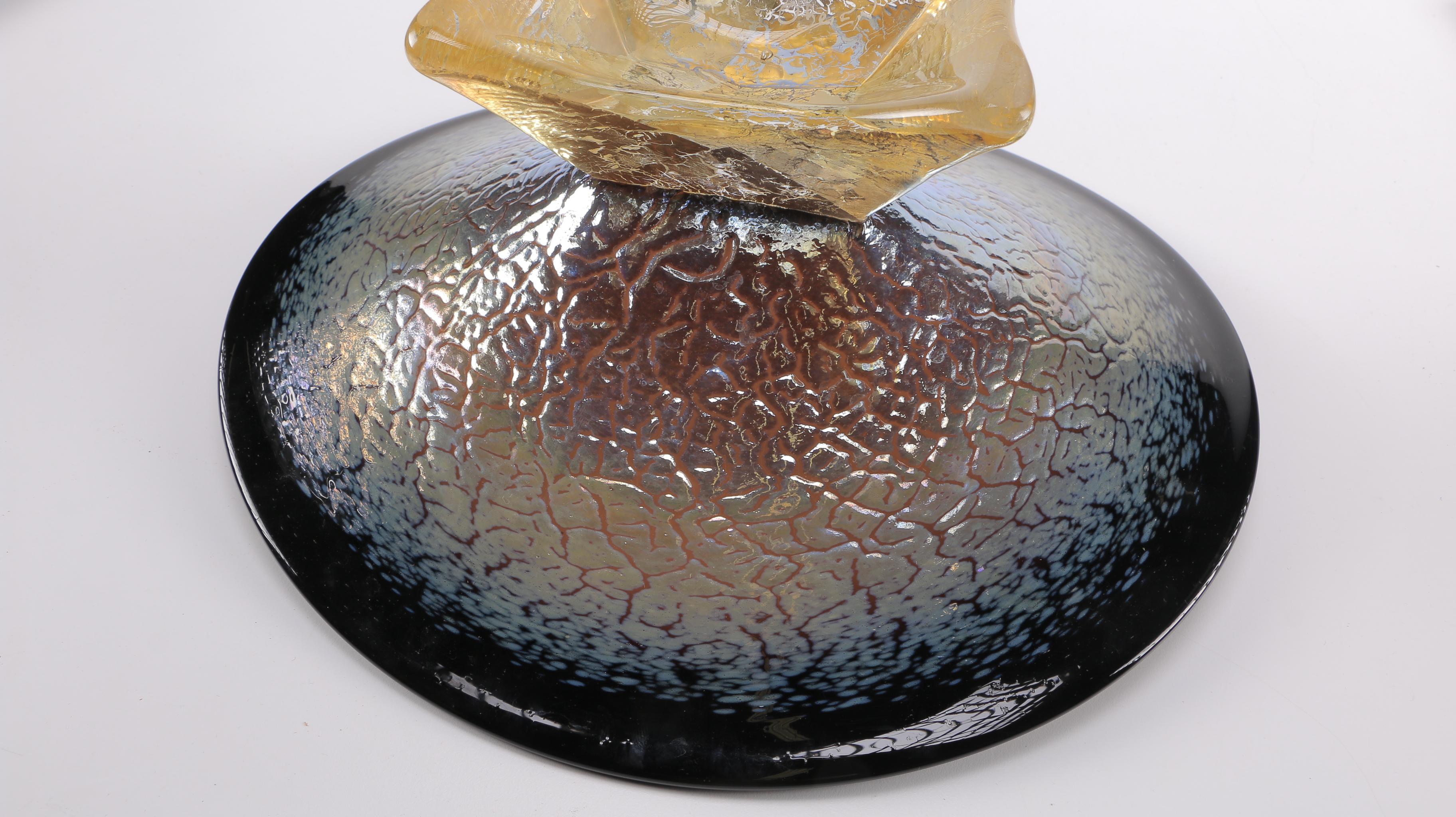 Willsea & O'Brien Handblown Glass "Crackle Infinity" Bowl