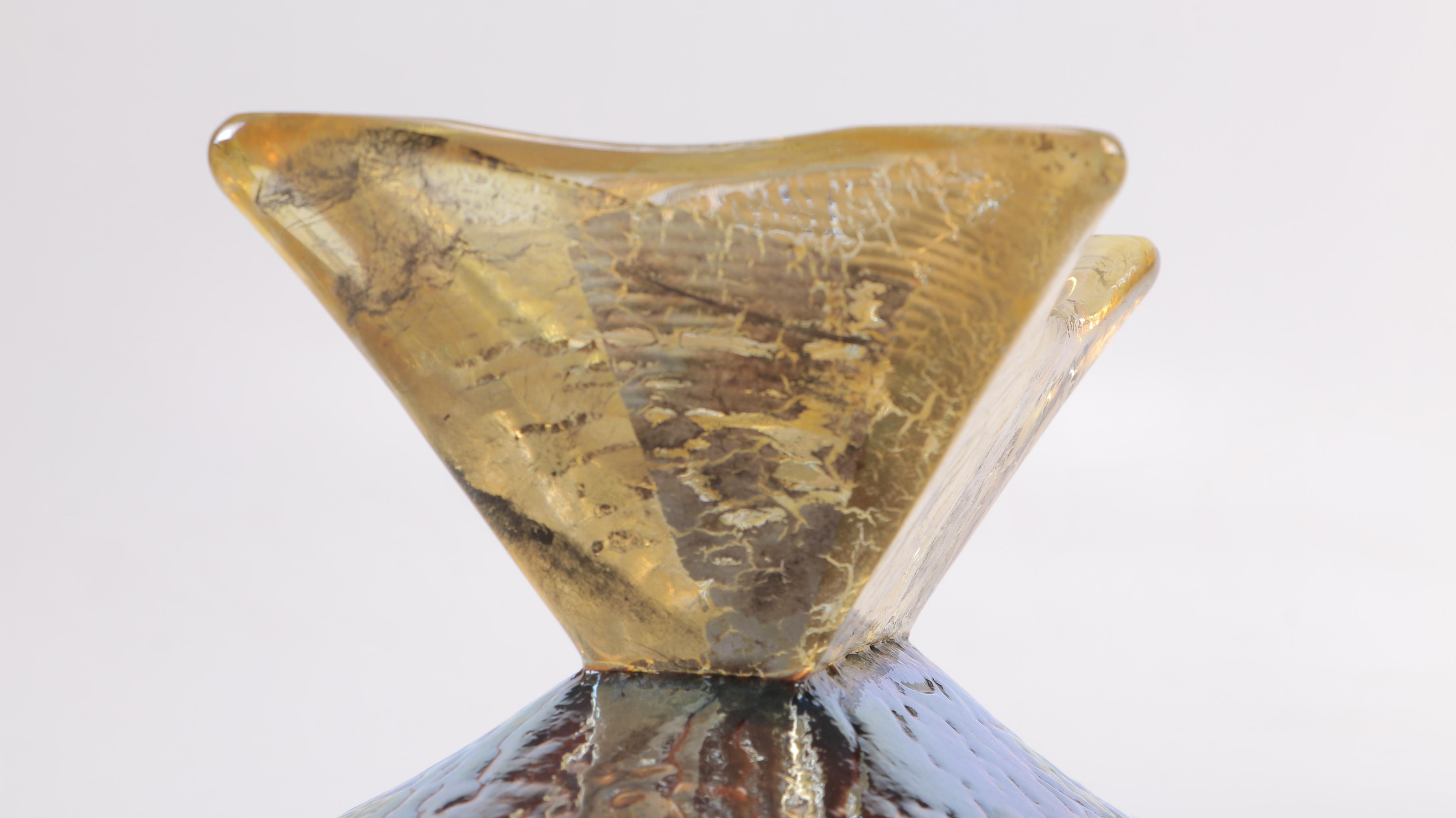 Willsea & O'Brien Handblown Glass "Crackle Infinity" Bowl